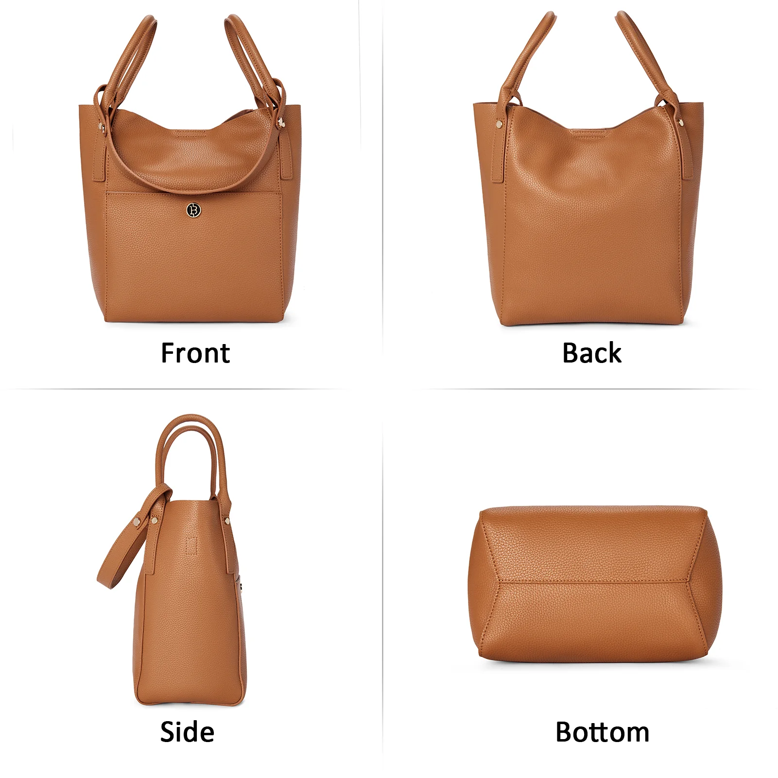 BOSTANTEN Women Handbags Leather Purses Designer Hobo Bucket Tote Bags with Zipper Pouch - Image 20