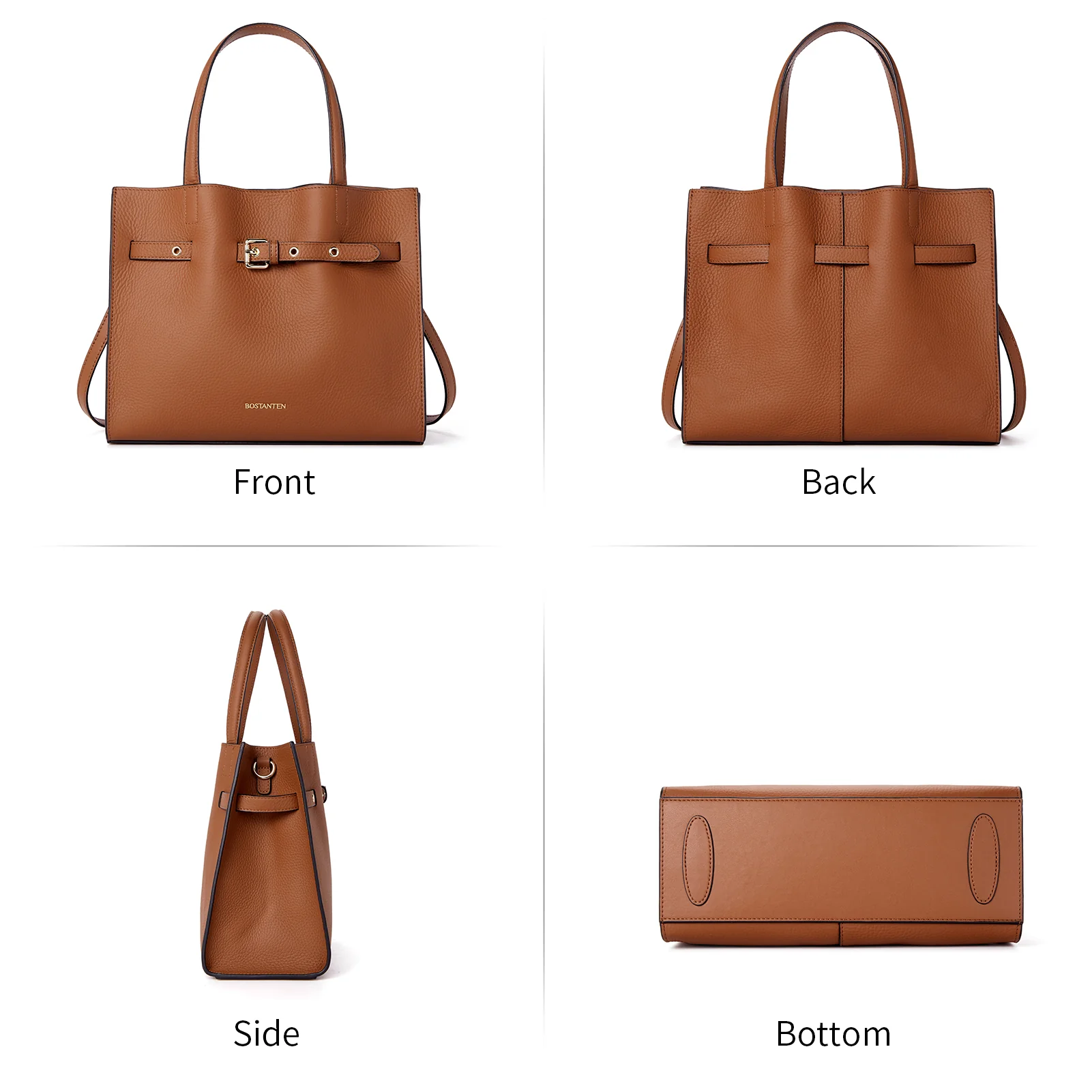 BOSTANTEN Women Handbags Purses Leather Tote Bags Designer Fashion Top Handle Crossbody Bags with Zipper Pouch - Image 13