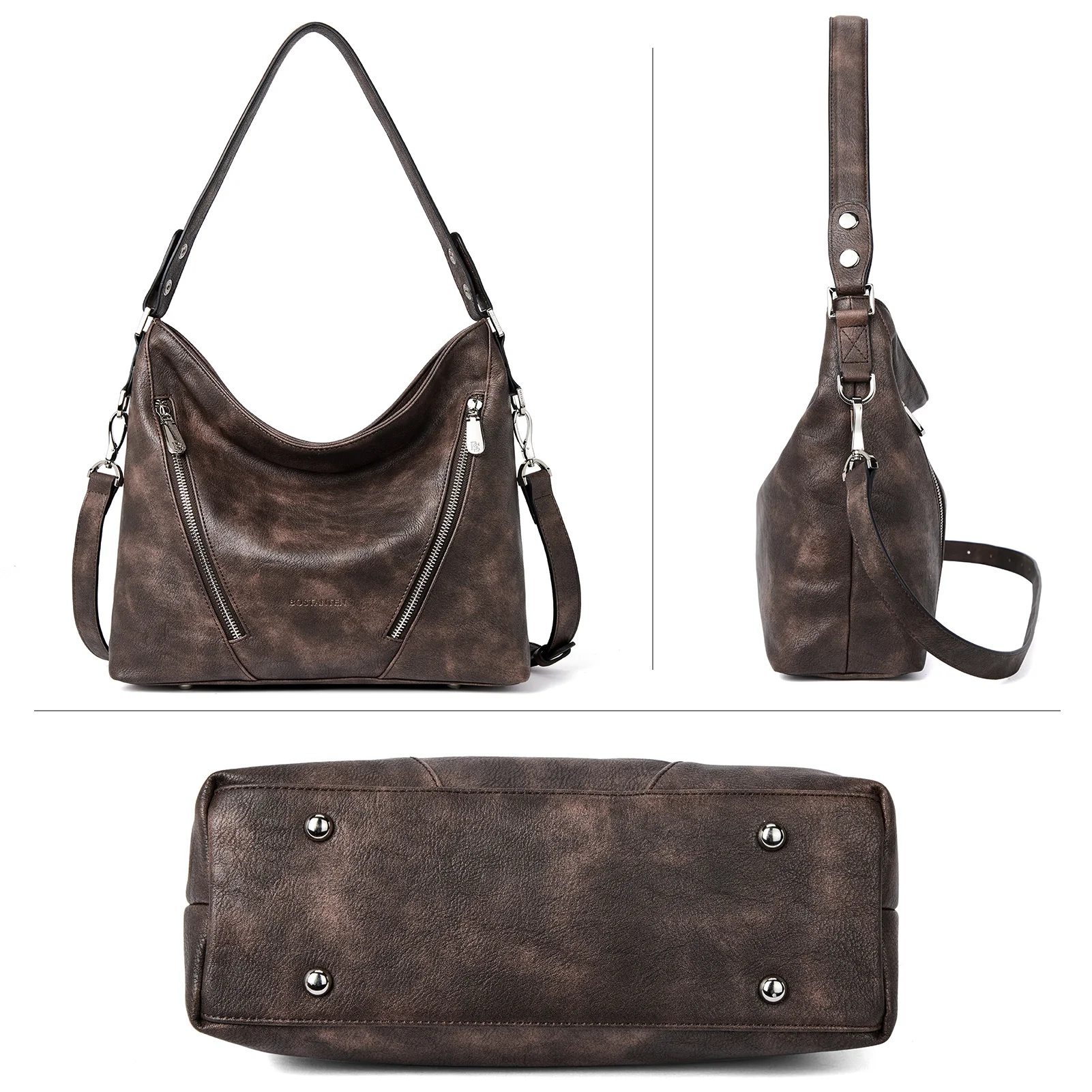 BOSTANTEN Women Leather Handbag Designer Ladies Hobo Purses Shoulder Bags - Image 13