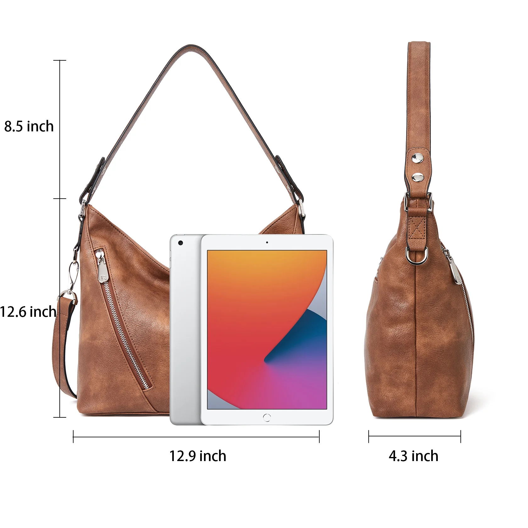 BOSTANTEN Women Leather Handbag Designer Ladies Hobo Purses Shoulder Bags - Image 3