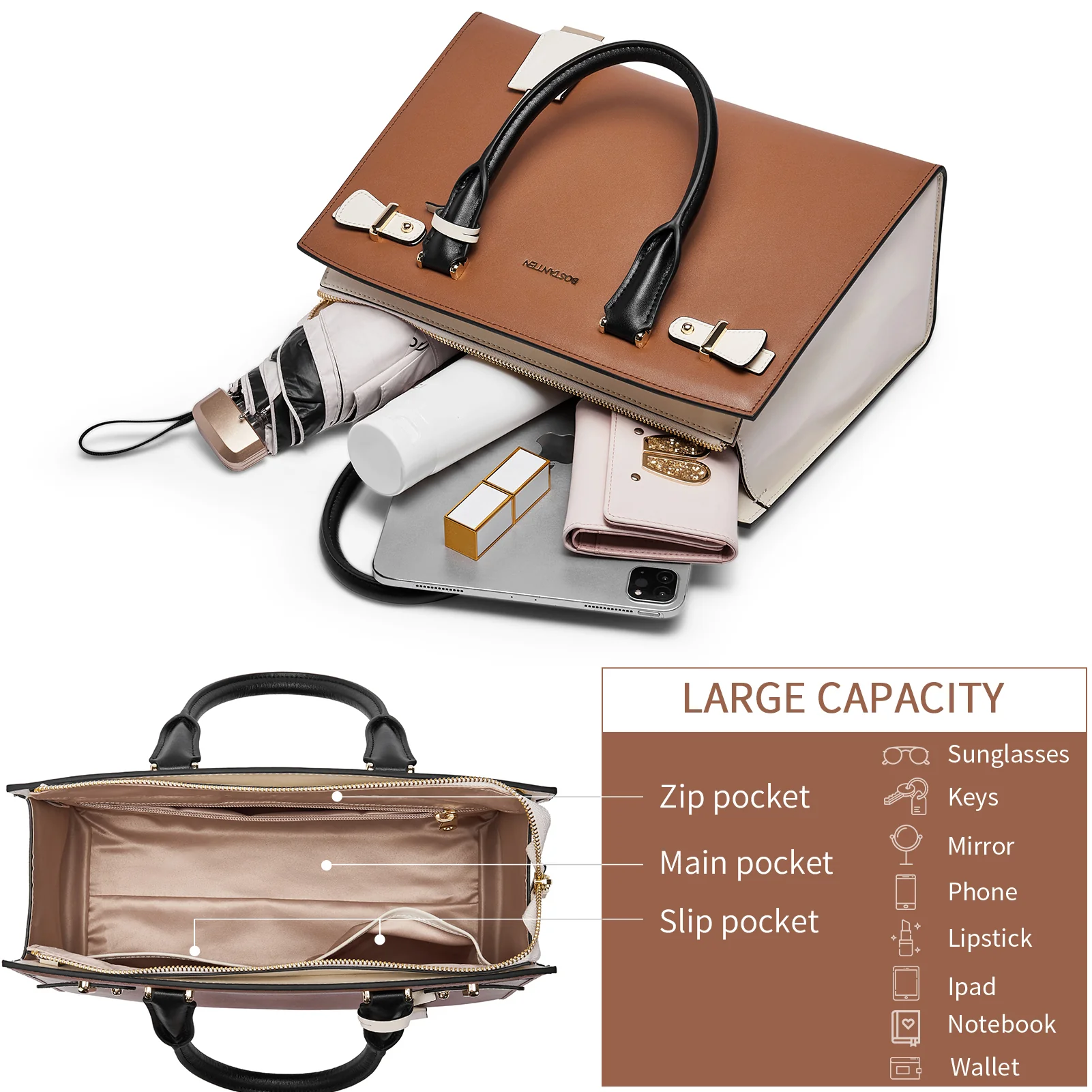 Nevin Elegant Medium Leather Crossbody Bag - Image 15