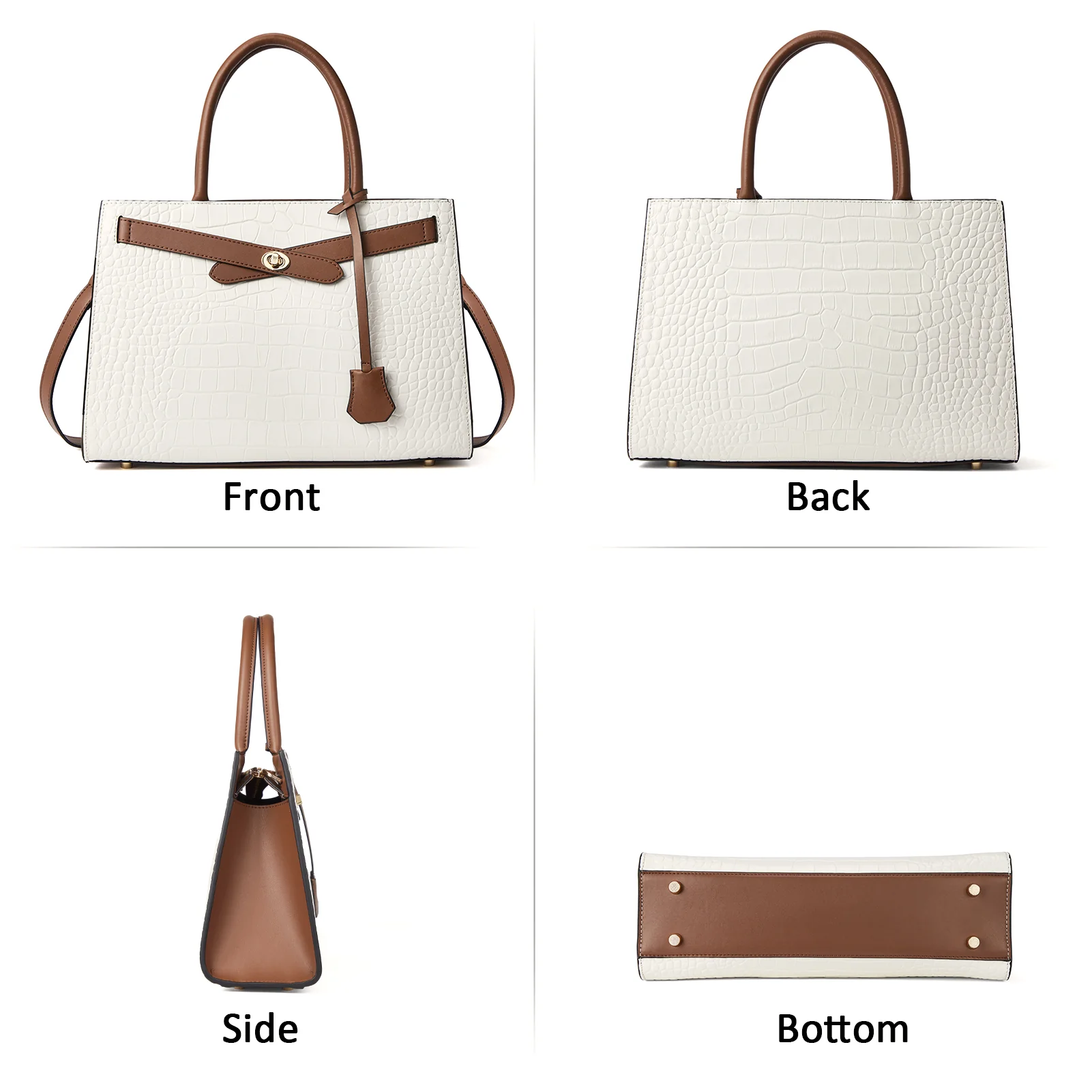 BOSTANTEN Women Leather Handbag Designer Satchel Purses Top Handle Shoulder Totes Crossbody Bag - Image 5