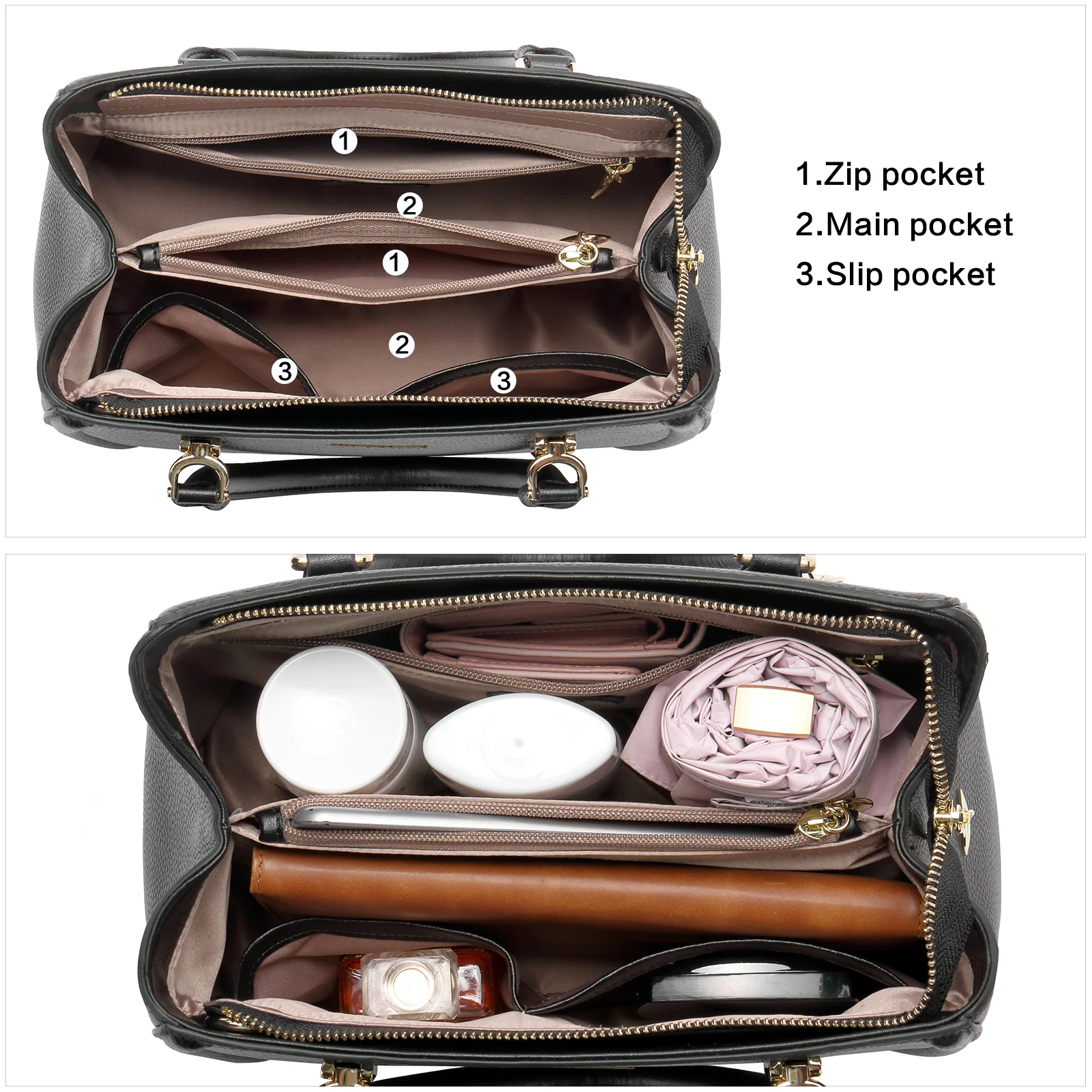 BOSTANTEN Women Leather Handbag Designer Top Handle Satchel Shoulder Bag Crossbody Purses - Image 6