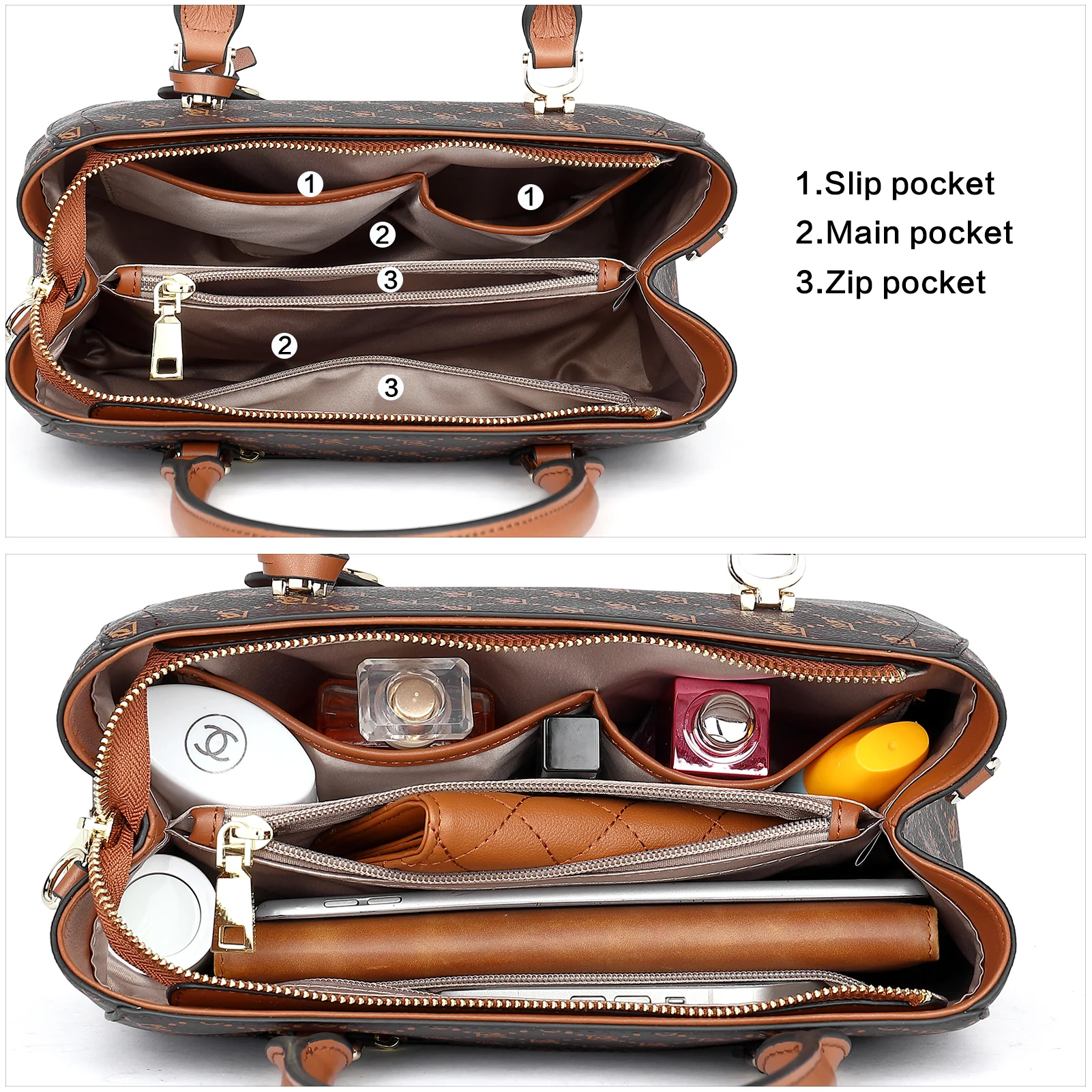 BOSTANTEN Women Leather Handbag Designer Top Handle Satchel Shoulder Bag Crossbody Purses - Image 5