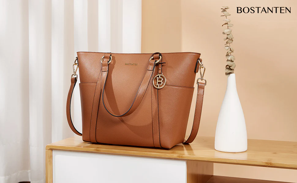 BOSTANTEN Women Leather Handbags Designer Purses Fashion Tote Shoulder Top Handle Bag for Work Daily - Image 10