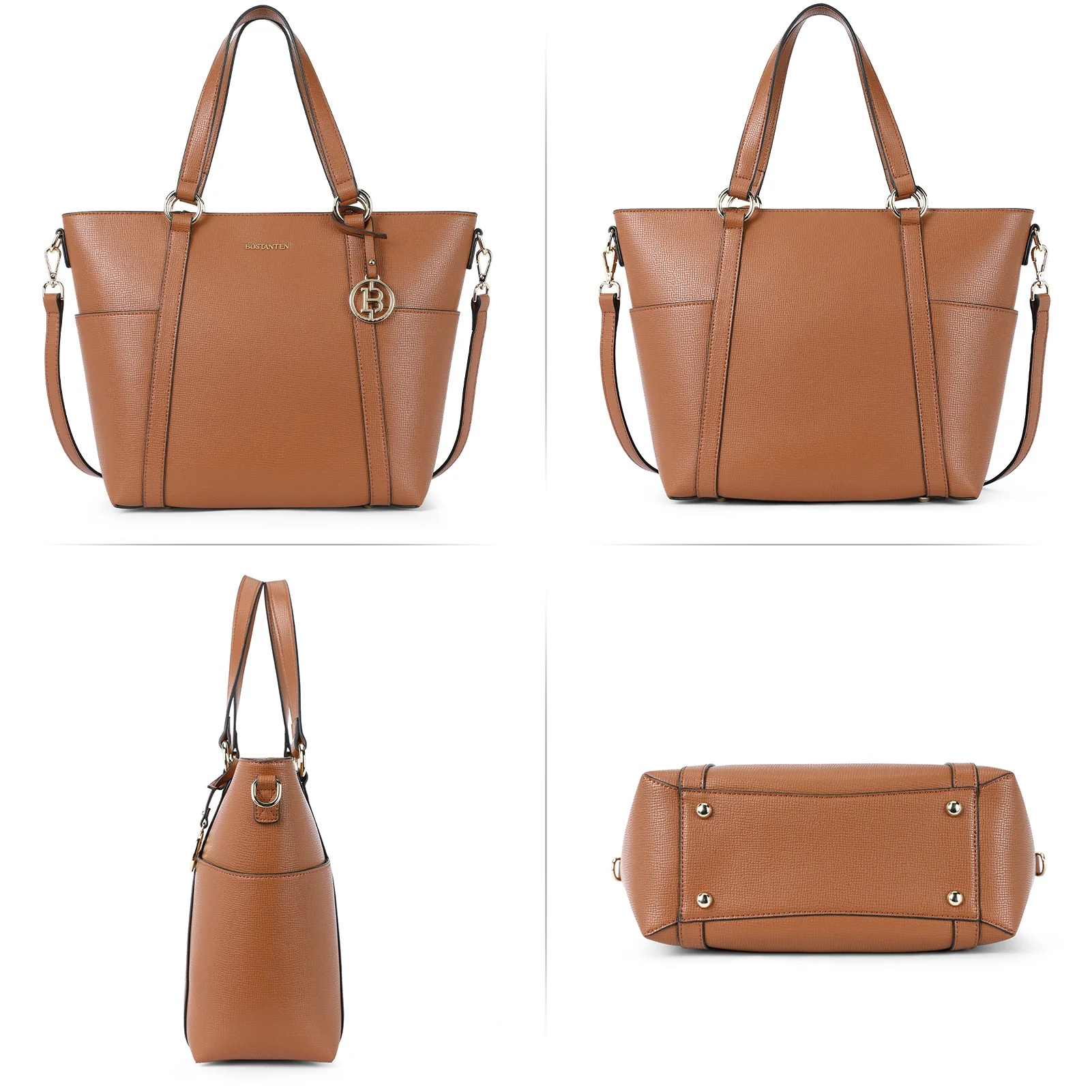 BOSTANTEN Women Leather Handbags Designer Purses Fashion Tote Shoulder Top Handle Bag for Work Daily - Image 13