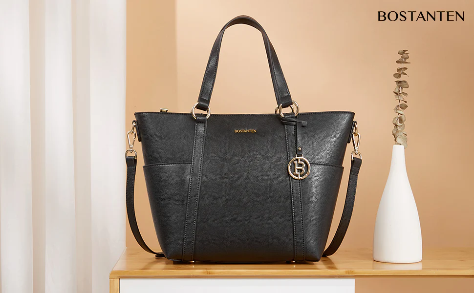 BOSTANTEN Women Leather Handbags Designer Purses Fashion Tote Shoulder Top Handle Bag for Work Daily - Image 2