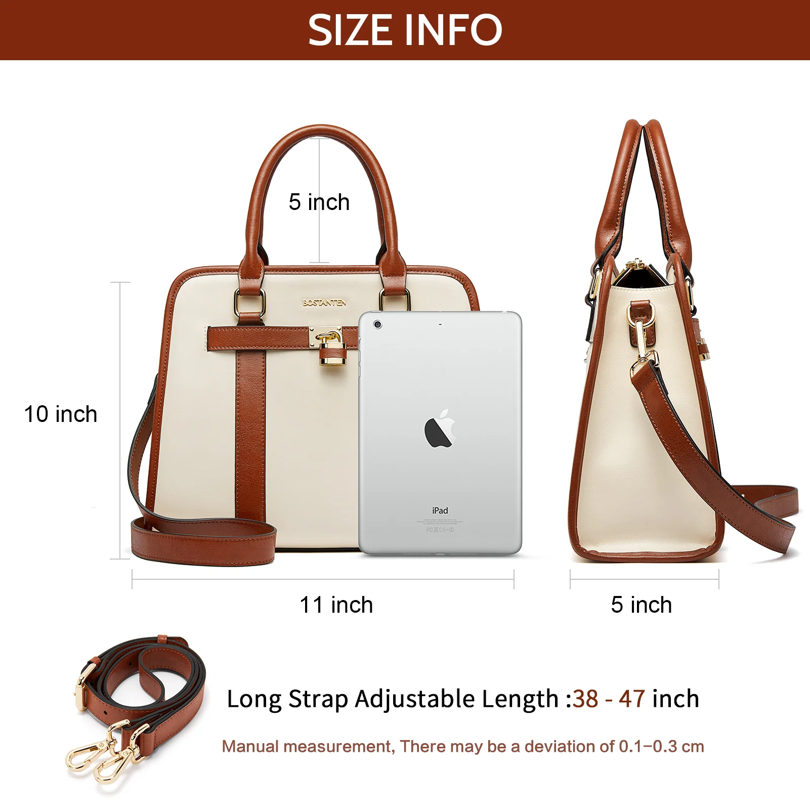 Cruze Stylish Two-Tone Top Handle Work Bag for the Modern Woman - Image 8
