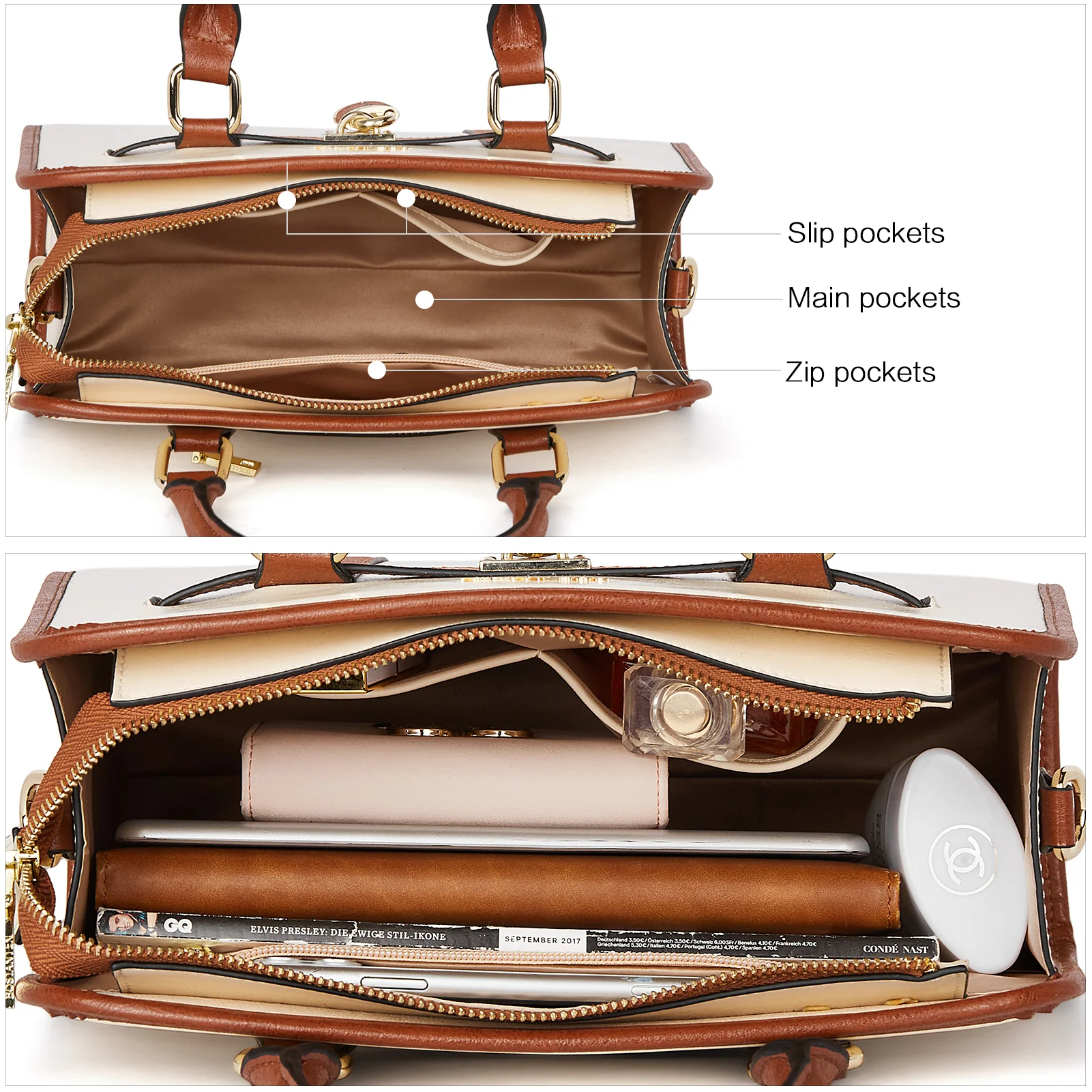 Cruze Stylish Two-Tone Top Handle Work Bag for the Modern Woman - Image 9