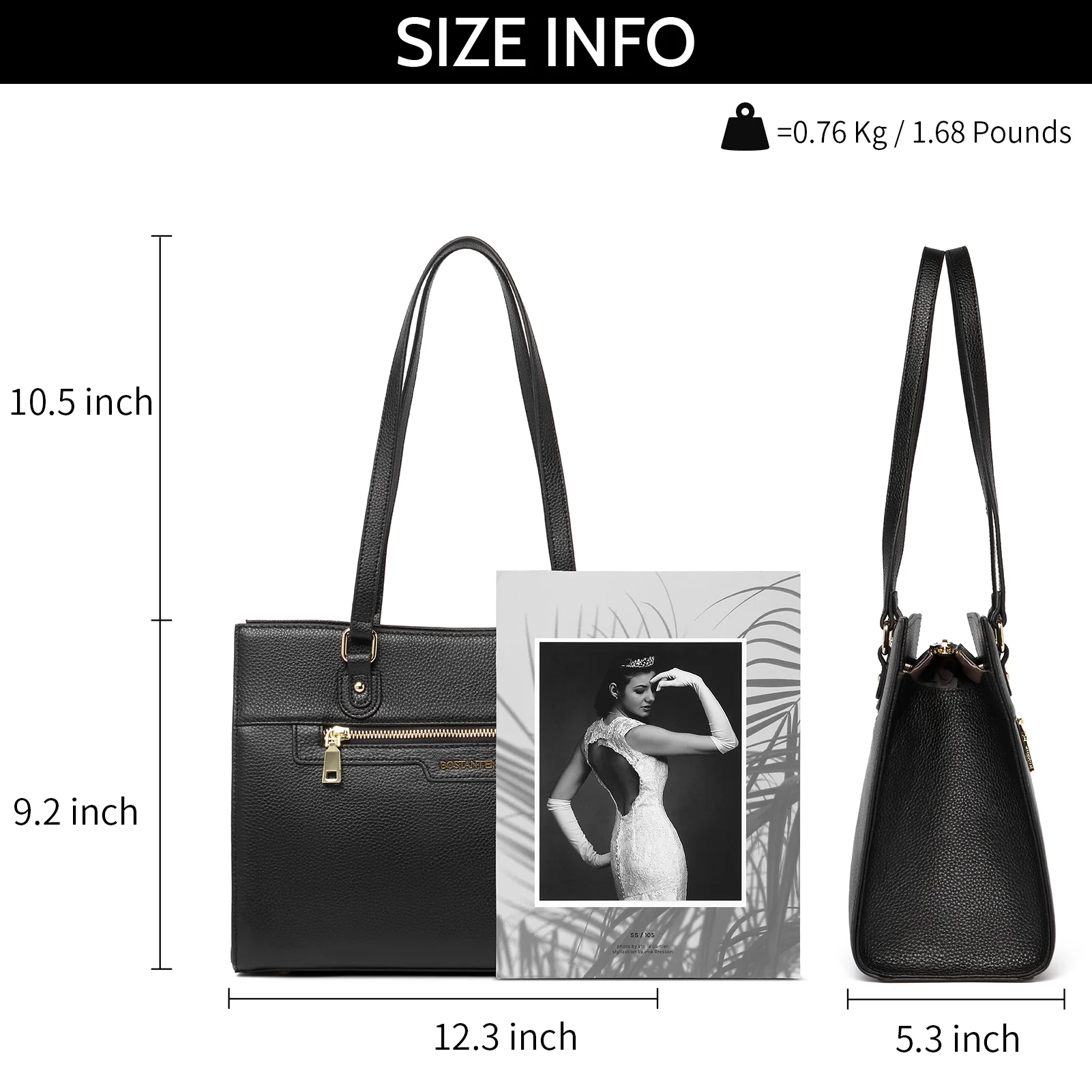 BOSTANTEN Women Leather Handbags Designer Satchel Purses Work Top Handle Shoulder Tote Bag for Travel Daily - Image 4