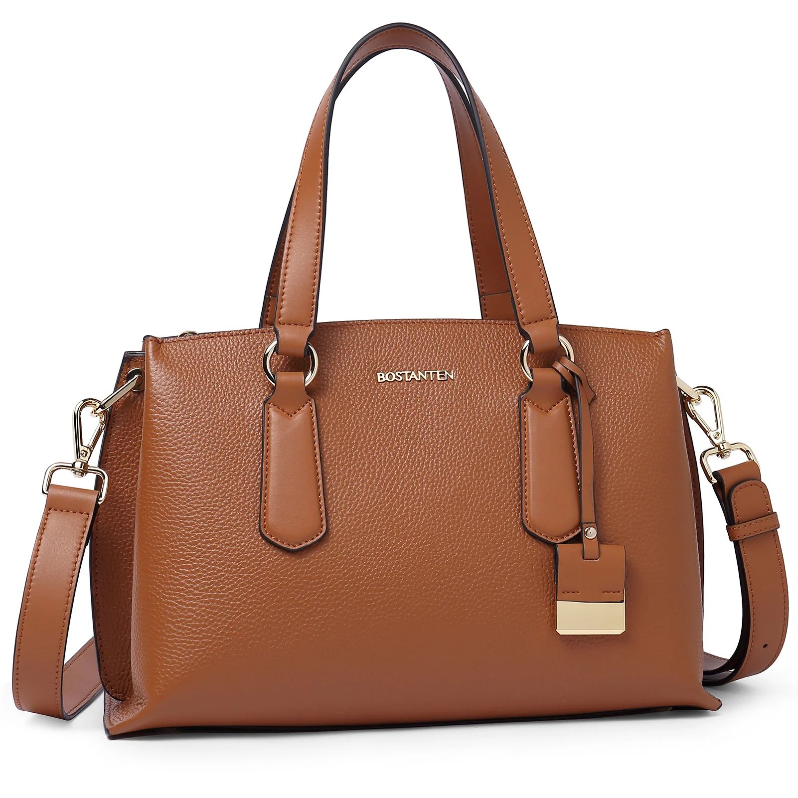 BOSTANTEN Women Leather Handbags Designer Tote Purses Ladies Fashion Satchel Top Handle Bags Triple Compartment - Image 11