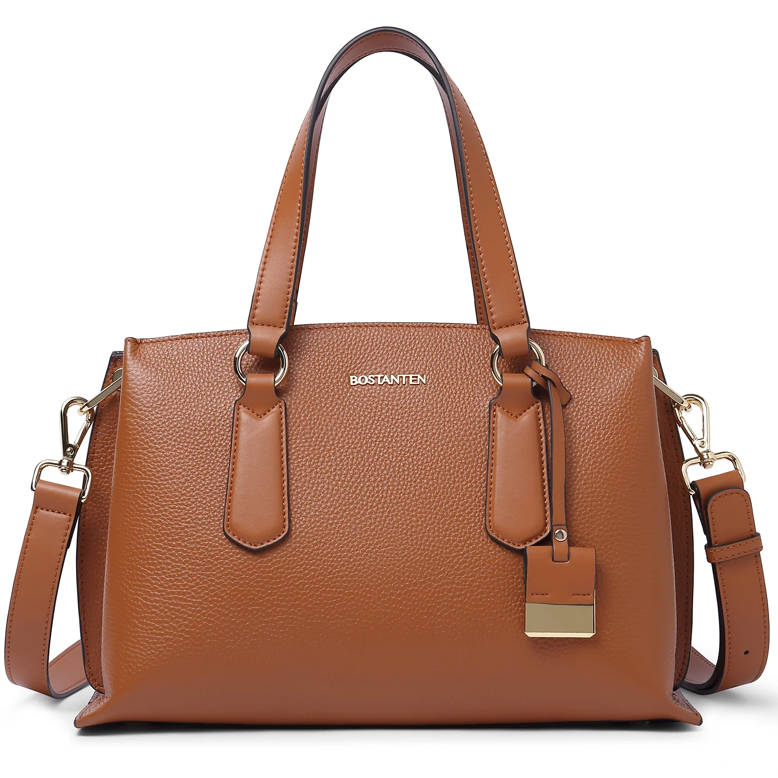 BOSTANTEN Women Leather Handbags Designer Tote Purses Ladies Fashion Satchel Top Handle Bags Triple Compartment - Image 8