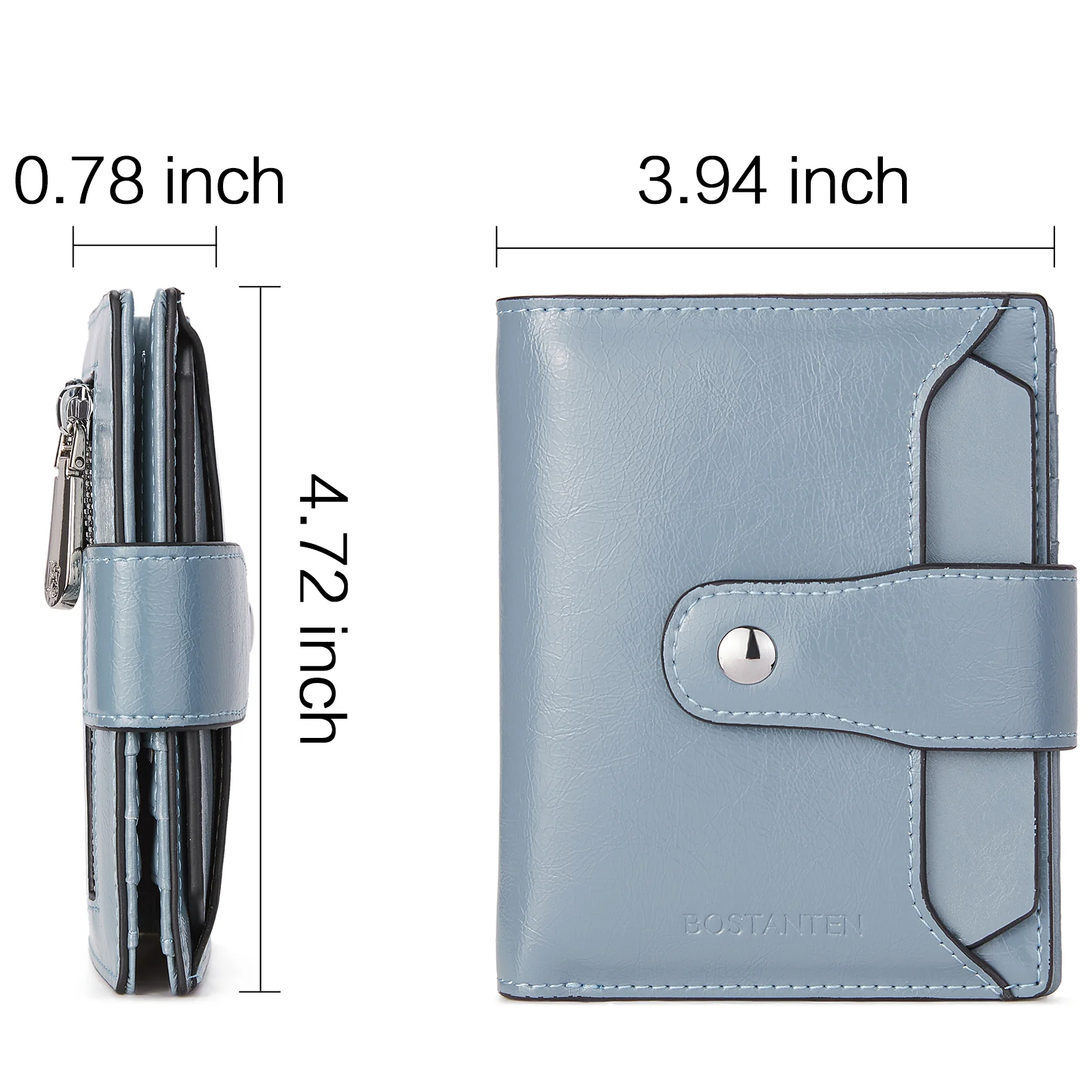 BOSTANTEN Women Leather Wallet RFID Blocking Small Bifold Zipper Pocket Wallet Card Case Purse with ID Window - Image 14