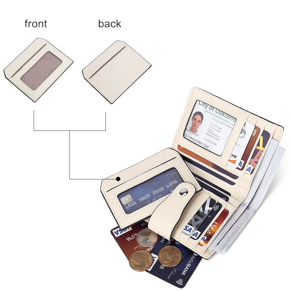 Lnna Small Wallet Zippered Checkbook Cover — ID Window - Image 7
