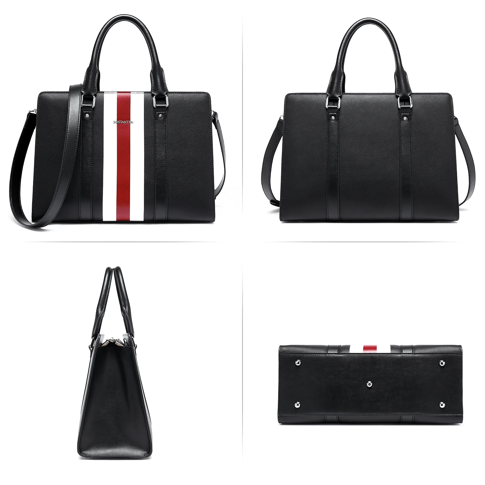Nevin Striped Print Women's Leather Tote Bag —— Elegant Urban - Image 9