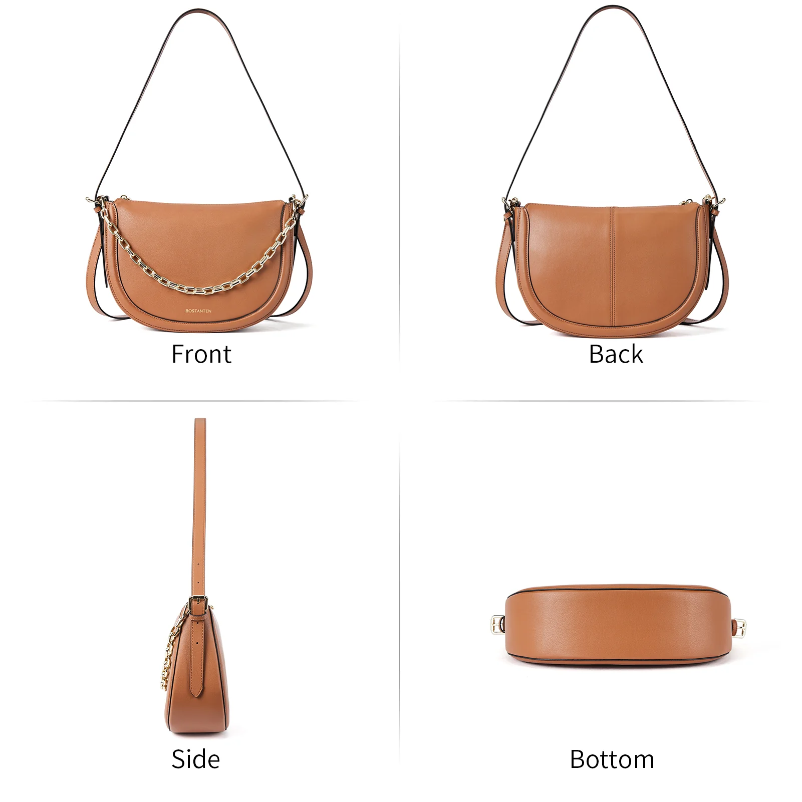 BOSTANTEN Women Shoulder Tote HandBag Designer Leather Purses Crossbody Bags with Zipper - Image 14