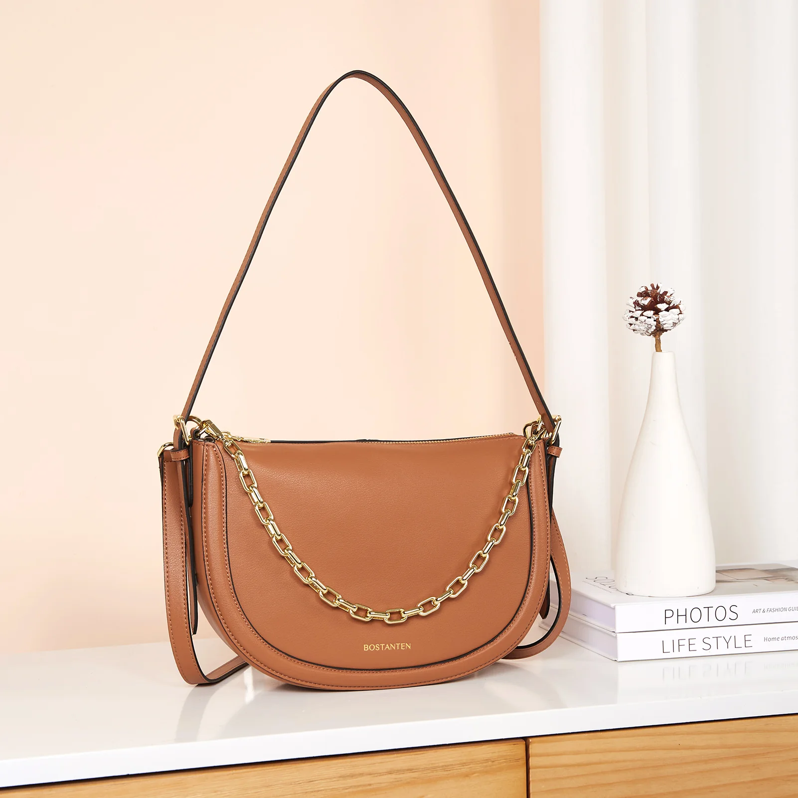BOSTANTEN Women Shoulder Tote HandBag Designer Leather Purses Crossbody Bags with Zipper - Image 20