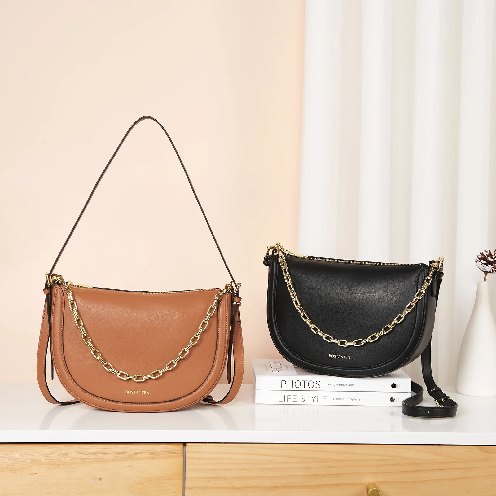 BOSTANTEN Women Shoulder Tote HandBag Designer Leather Purses Crossbody Bags with Zipper - Image 21