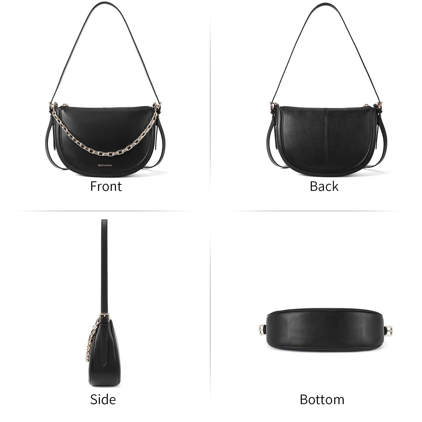 BOSTANTEN Women Shoulder Tote HandBag Designer Leather Purses Crossbody Bags with Zipper - Image 4