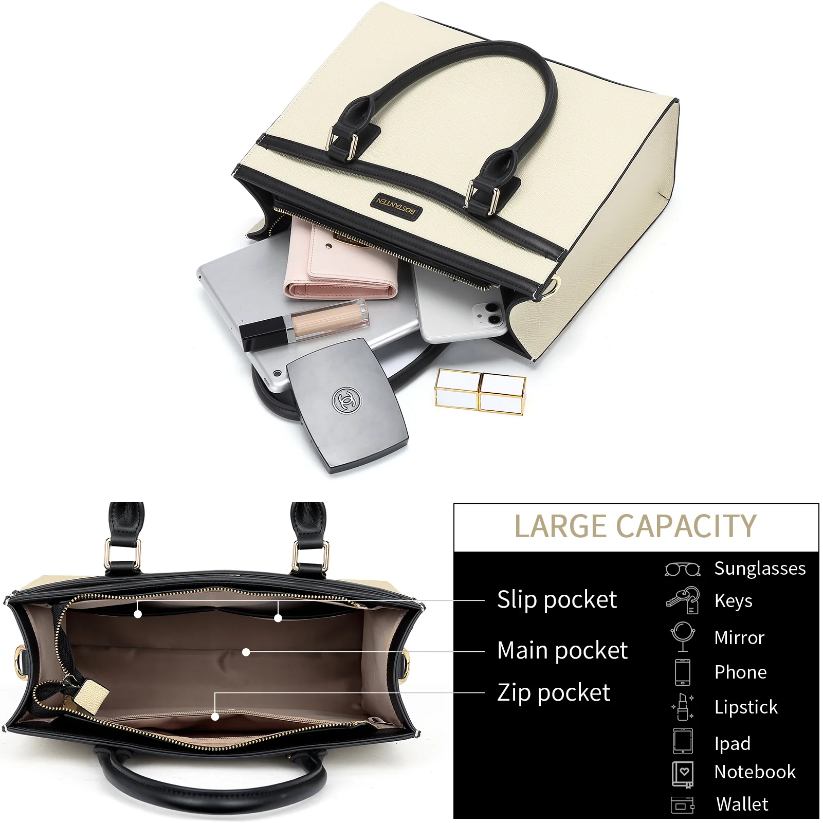 BOSTANTEN Womens Handbags Designer Leather Satchel Purses Fashion Ladies Top Handle Tote Bags - Image 7