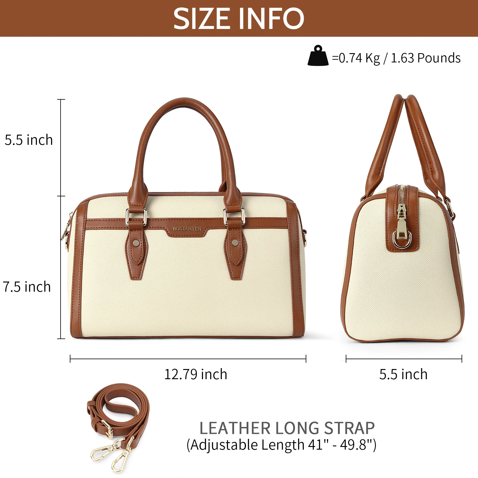BOSTANTEN Womens Handbags Genuine Leather Designer Tote Bag Ladies Top Handle Bag Crossbody Satchel Purse - Image 6