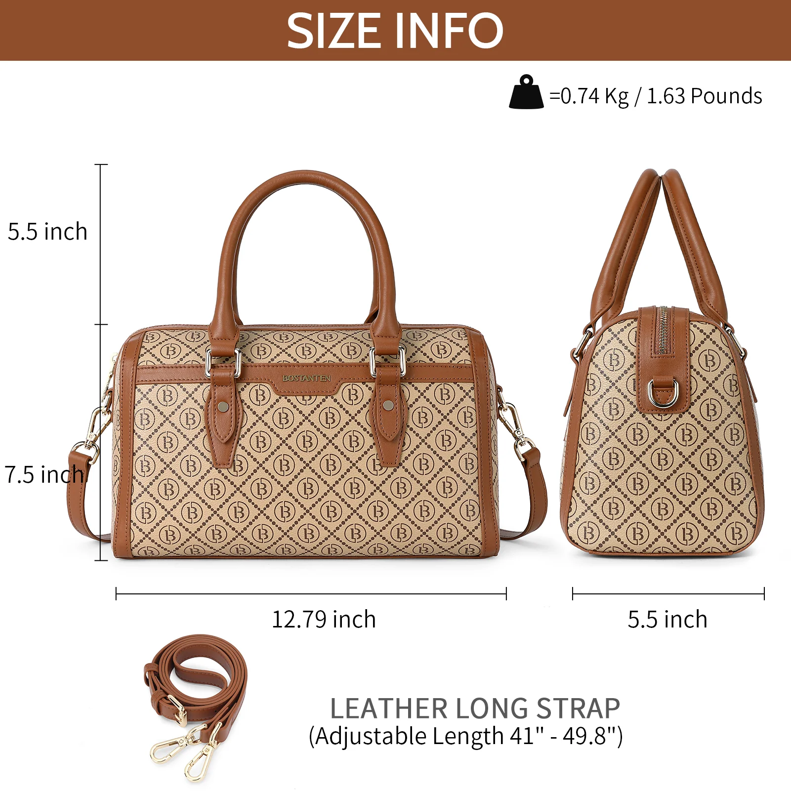 BOSTANTEN Womens Handbags Genuine Leather Designer Tote Bag Ladies Top Handle Crossbody Purse - Image 4