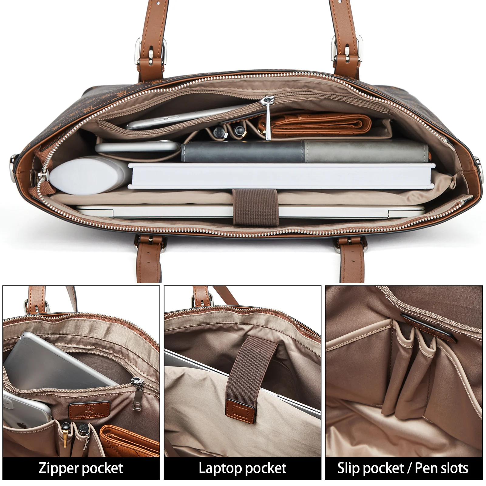 Carol Women Briefcase - Vintage Tote - Image 25