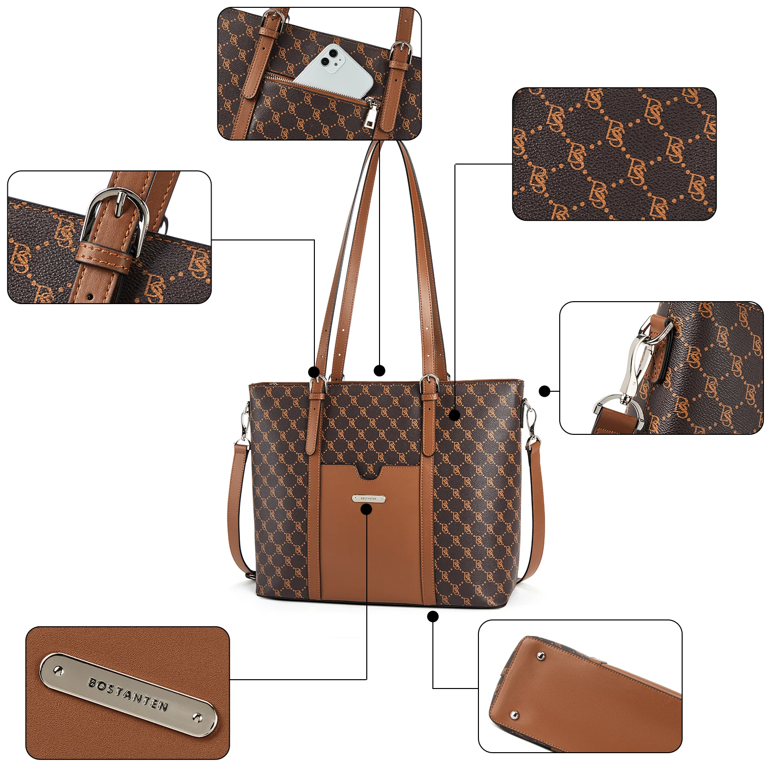 Carol Women Briefcase - Vintage Tote - Image 26