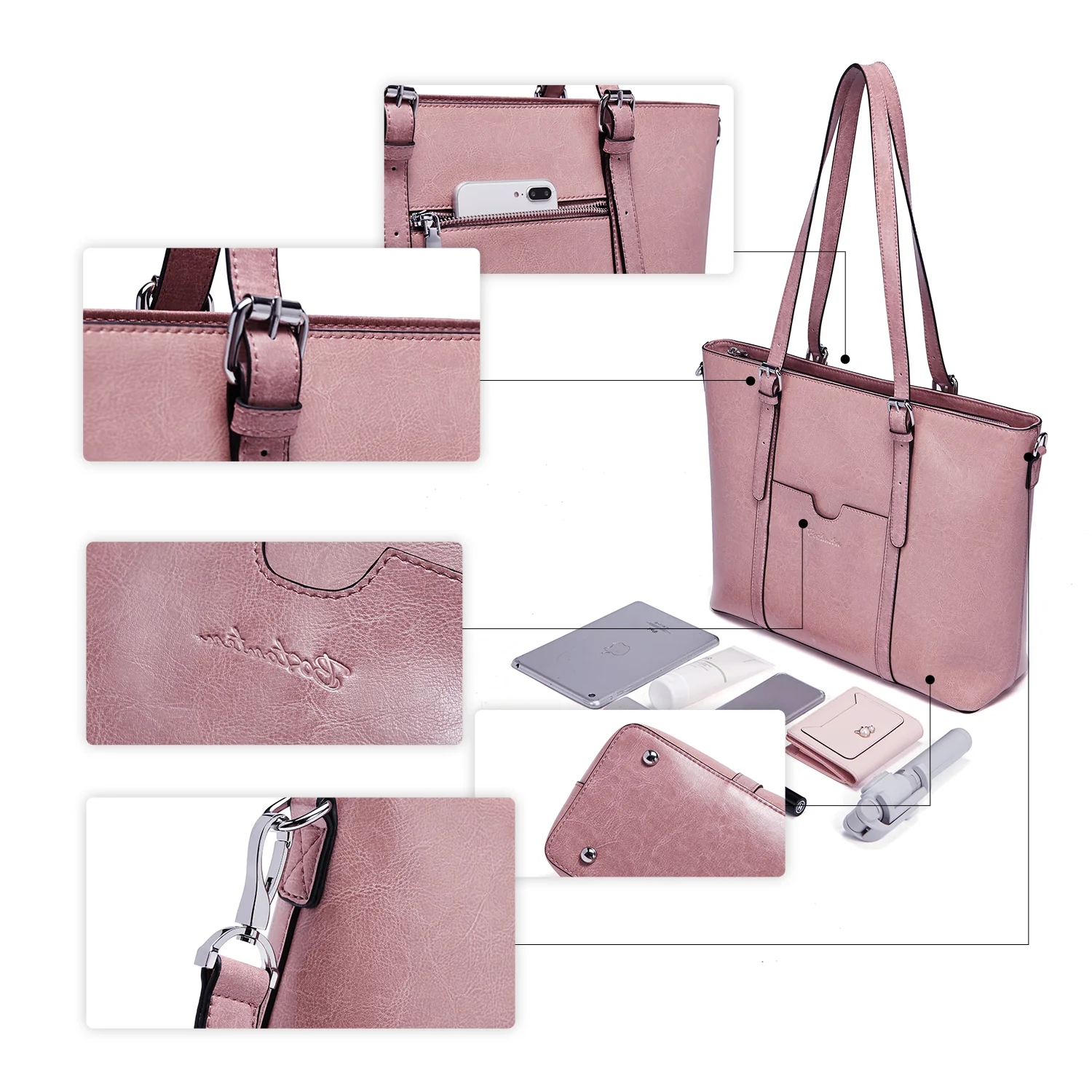 Carol Women Briefcase - Vintage Tote - Image 38
