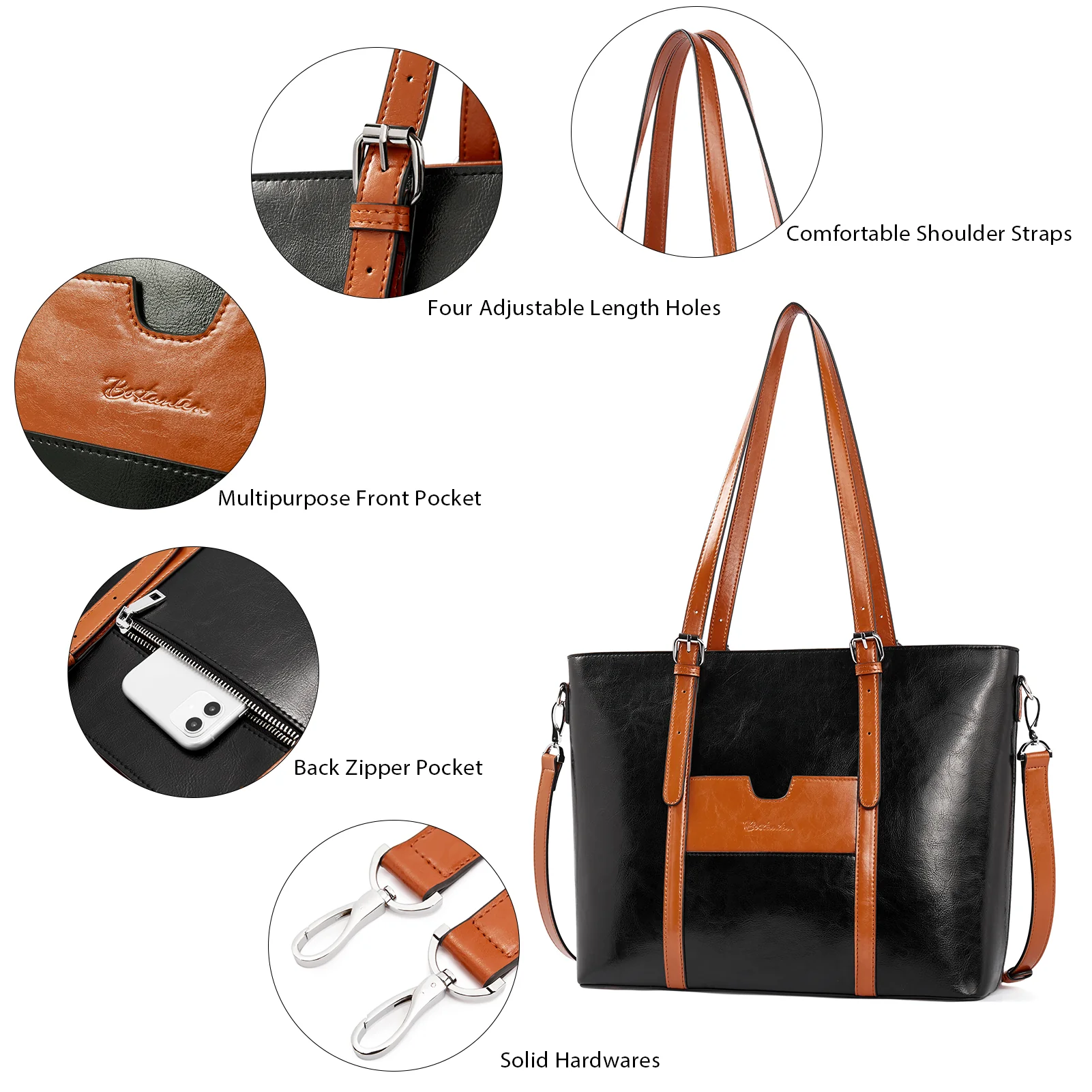 Carol Women Briefcase - Vintage Tote - Image 45