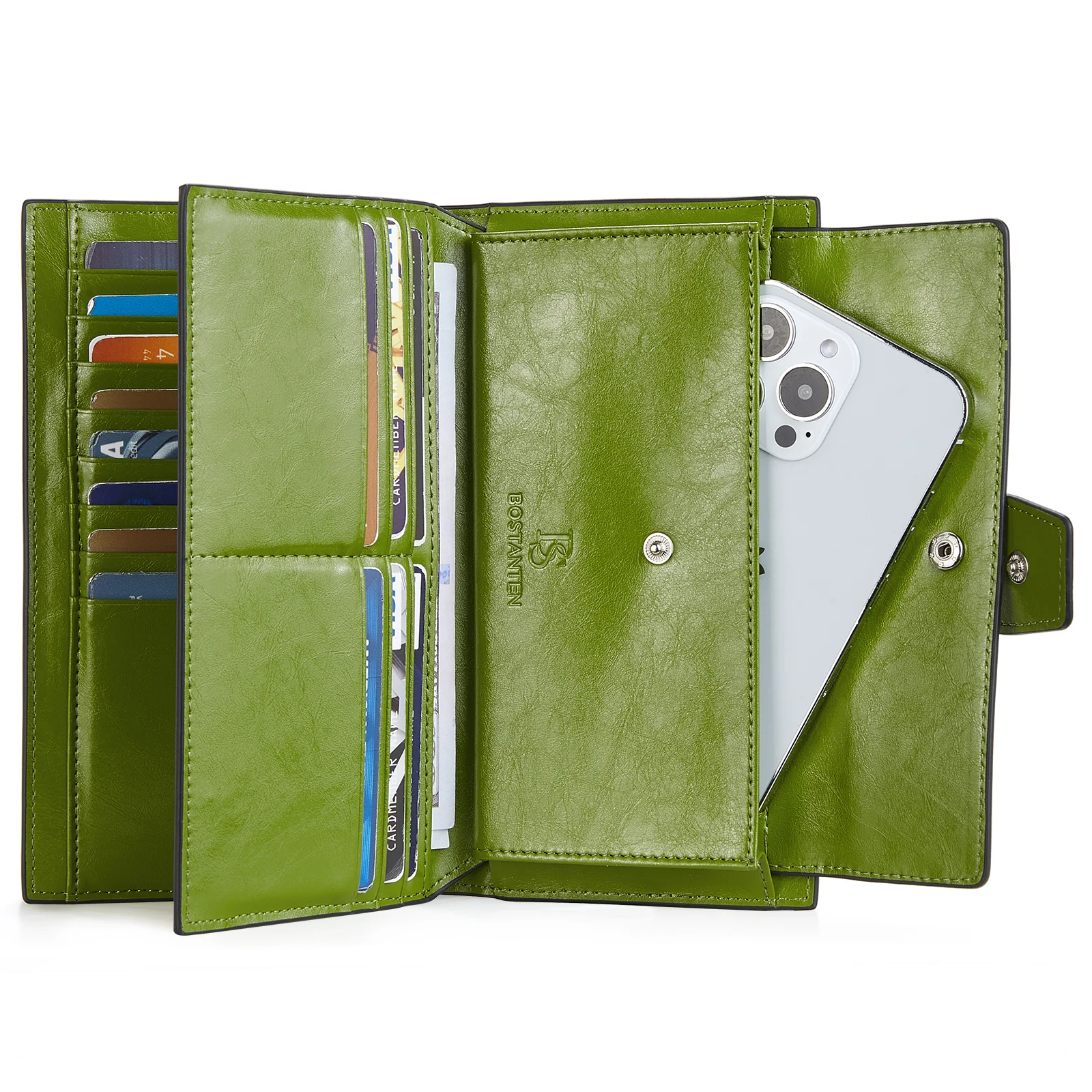BOSTANTEN Womens Leather Wallets RFID Blocking Large Capacity Trifold Card Holder Ladies Phone Clutch - Image 10