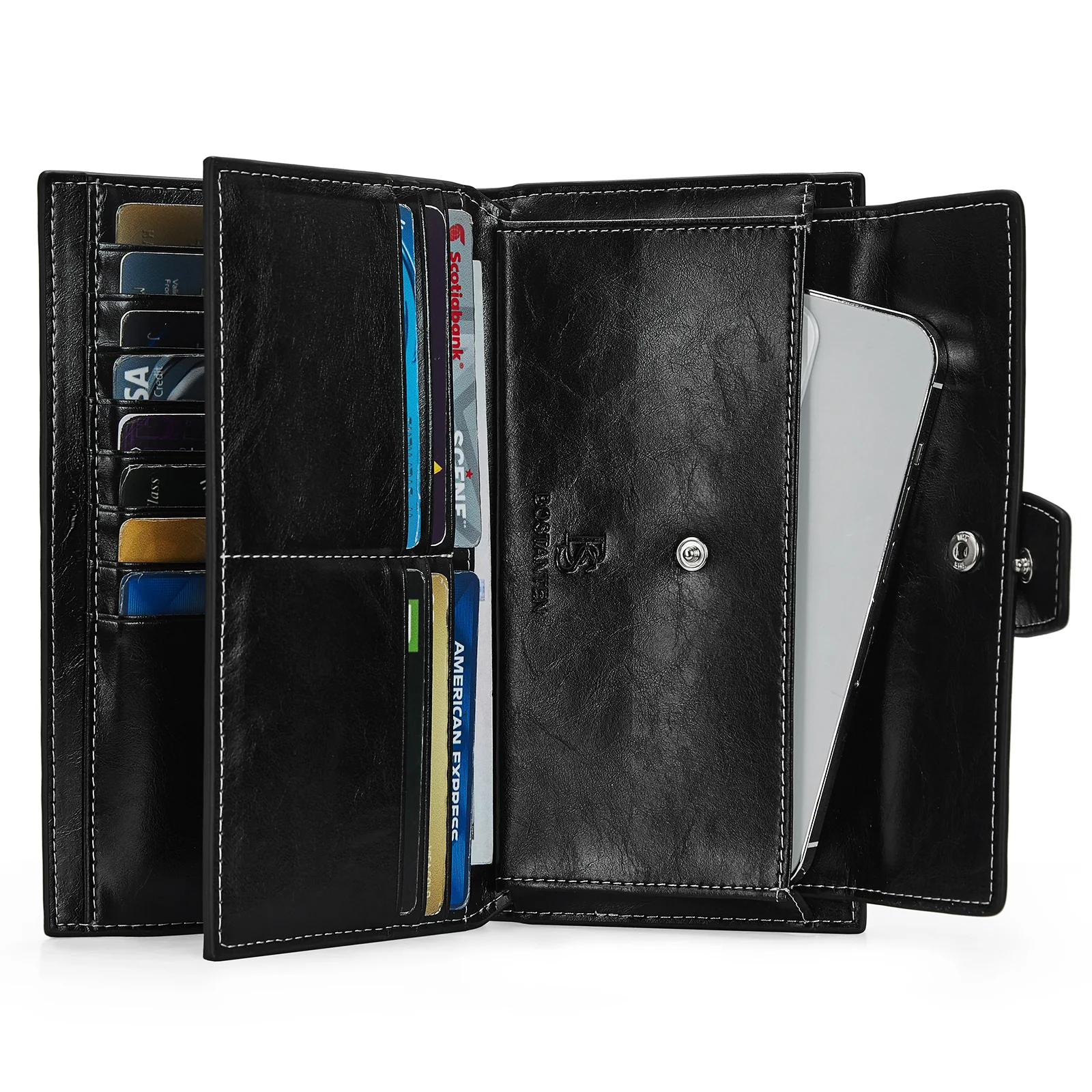 BOSTANTEN Womens Leather Wallets RFID Blocking Large Capacity Trifold Card Holder Ladies Phone Clutch - Image 3