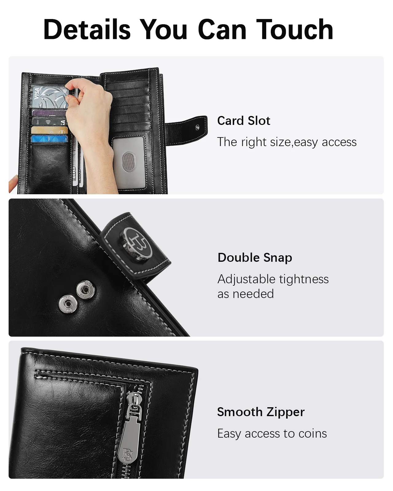 BOSTANTEN Womens Leather Wallets RFID Blocking Large Capacity Trifold Card Holder Ladies Phone Clutch - Image 6
