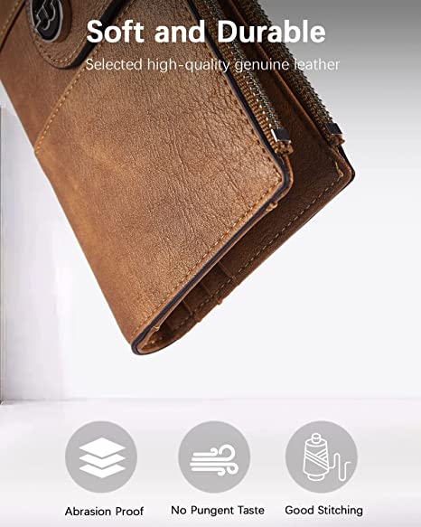 BOSTANTEN Womens Leather Wallets RFID Blocking Large Capacity Trifold Card Holder Ladies Phone Clutch - Image 3