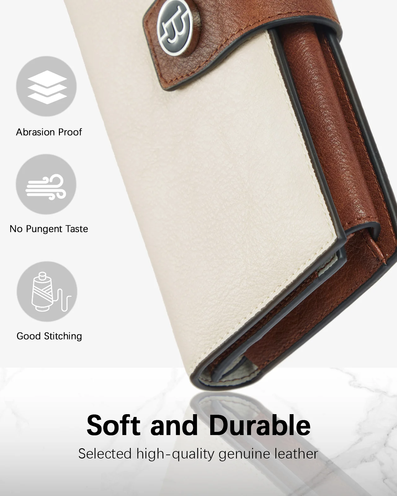 BOSTANTEN Womens Leather Wallets RFID Blocking Large Capacity Trifold Card Holder Ladies Phone Clutch - Image 4