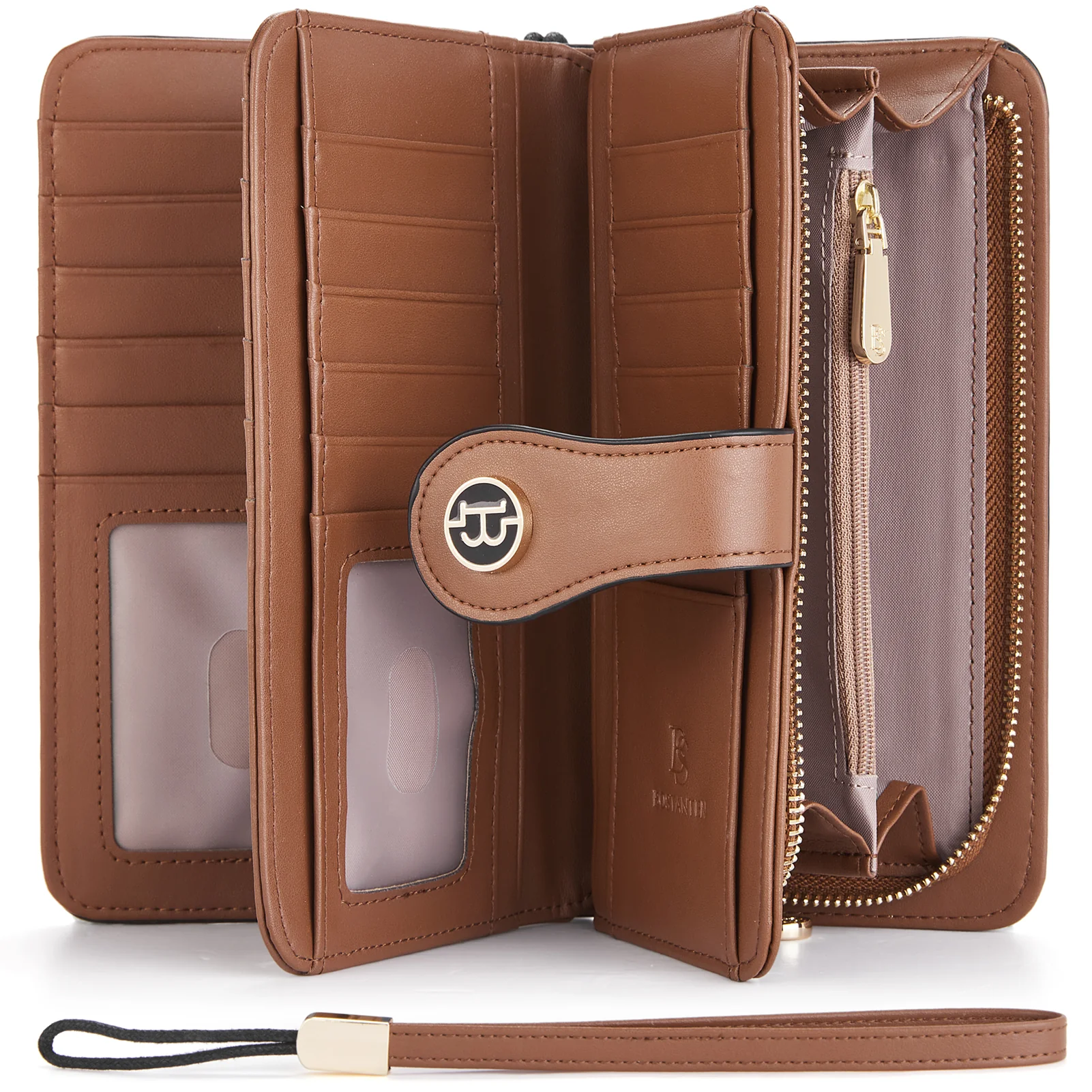 BOSTANTEN Womens Wallet Genuine Leather Large Capacity Wristlet Clutch Purse Credit Card Holder with RFID Blocking - Image 4