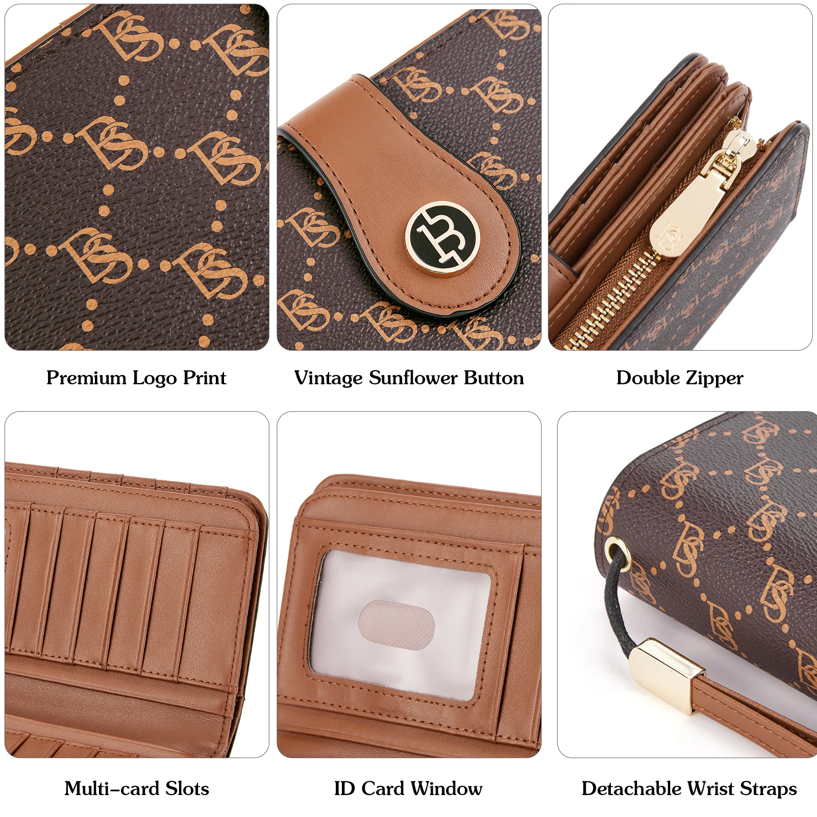 BOSTANTEN Womens Wallet Genuine Leather Large Capacity Wristlet Clutch Purse Credit Card Holder with RFID Blocking - Image 8