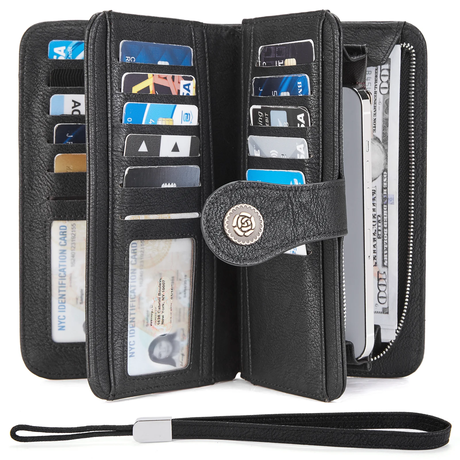BOSTANTEN Womens Wallet Genuine Leather Large Capacity Wristlet Clutch Purse Credit Card Holder with RFID Blocking - Image 10
