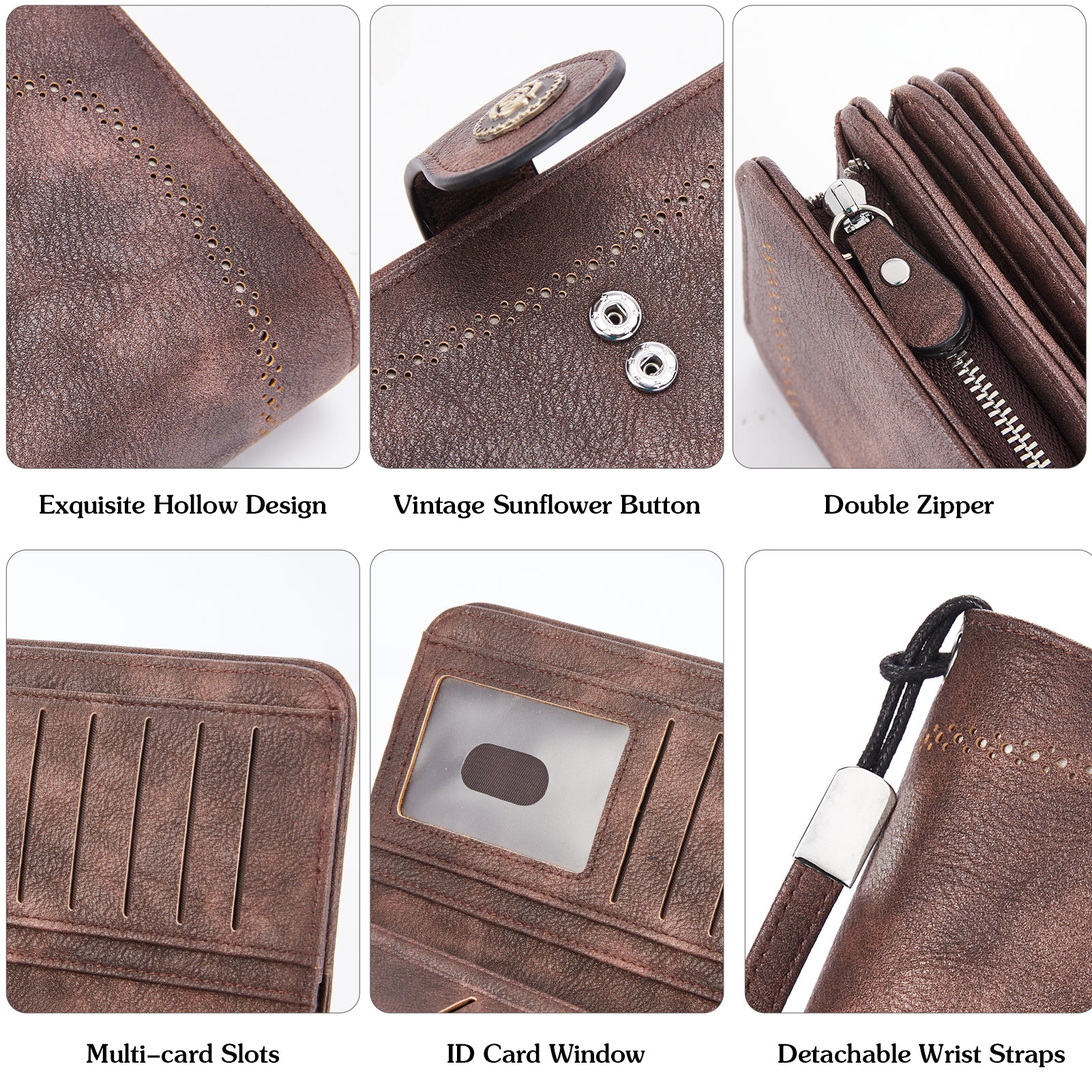 BOSTANTEN Womens Wallet Genuine Leather Large Capacity Wristlet Clutch Purse Credit Card Holder with RFID Blocking - Image 18
