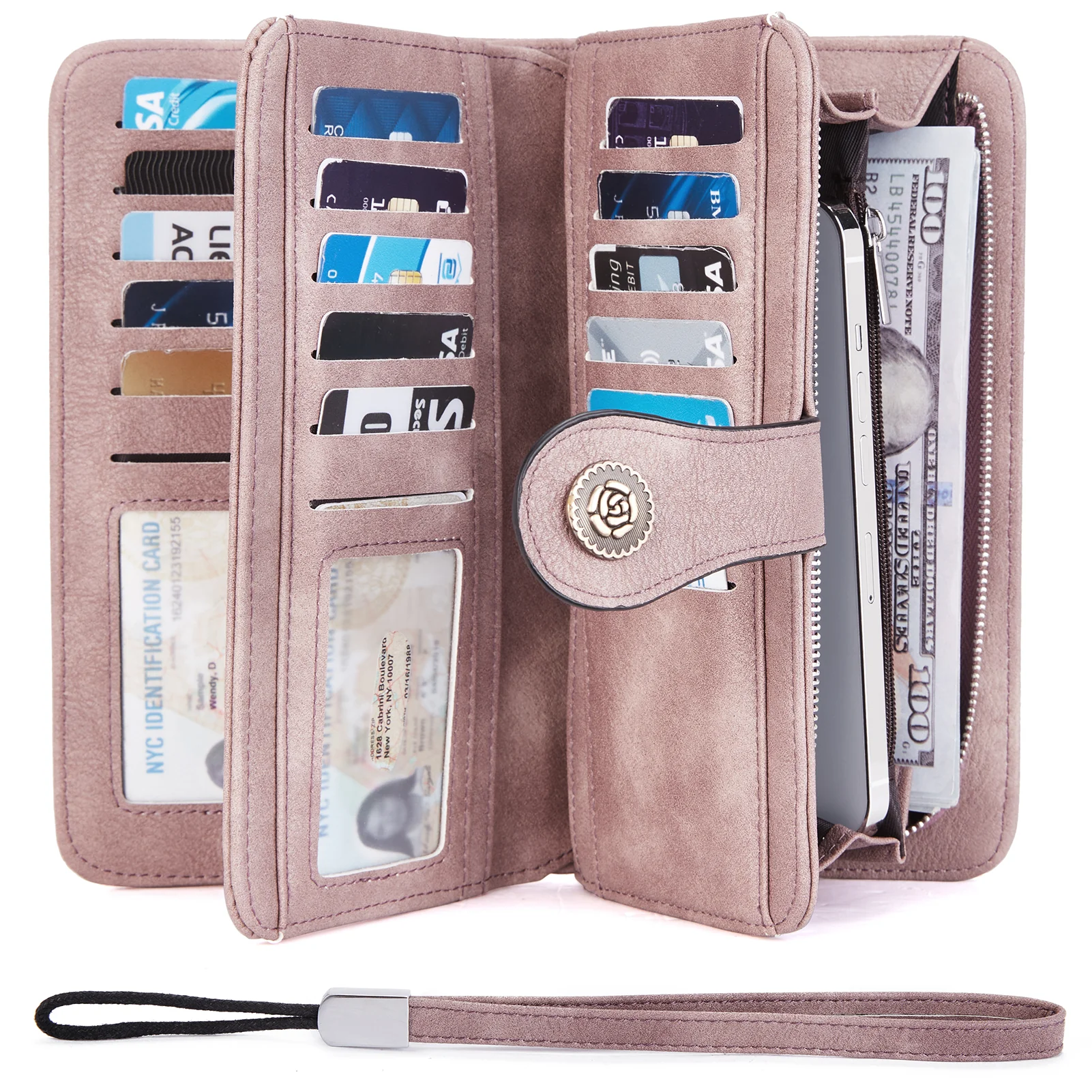 BOSTANTEN Womens Wallet Genuine Leather Large Capacity Wristlet Clutch Purse Credit Card Holder with RFID Blocking - Image 20