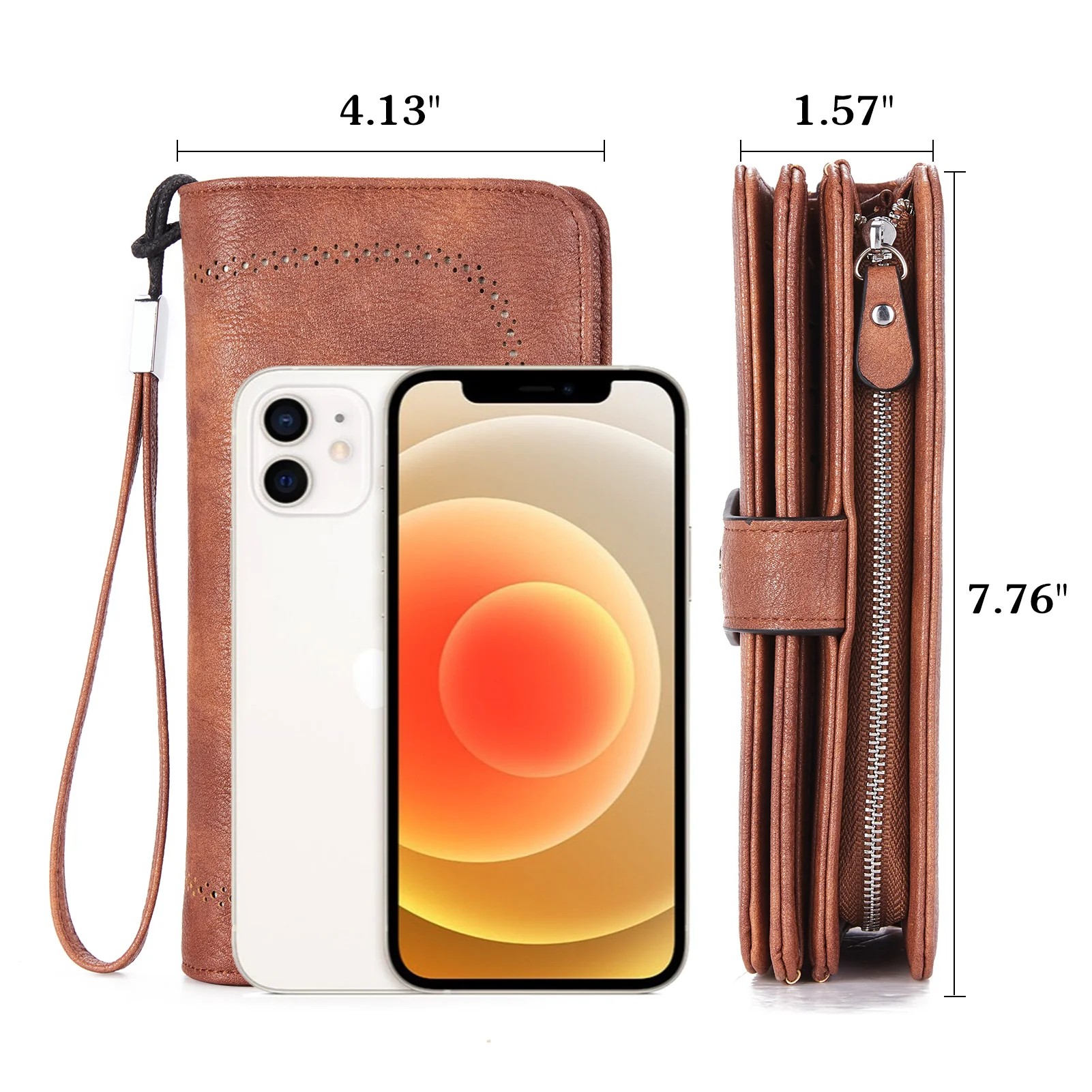 BOSTANTEN Womens Wallet Genuine Leather Large Capacity Wristlet Clutch Purse Credit Card Holder with RFID Blocking - Image 3