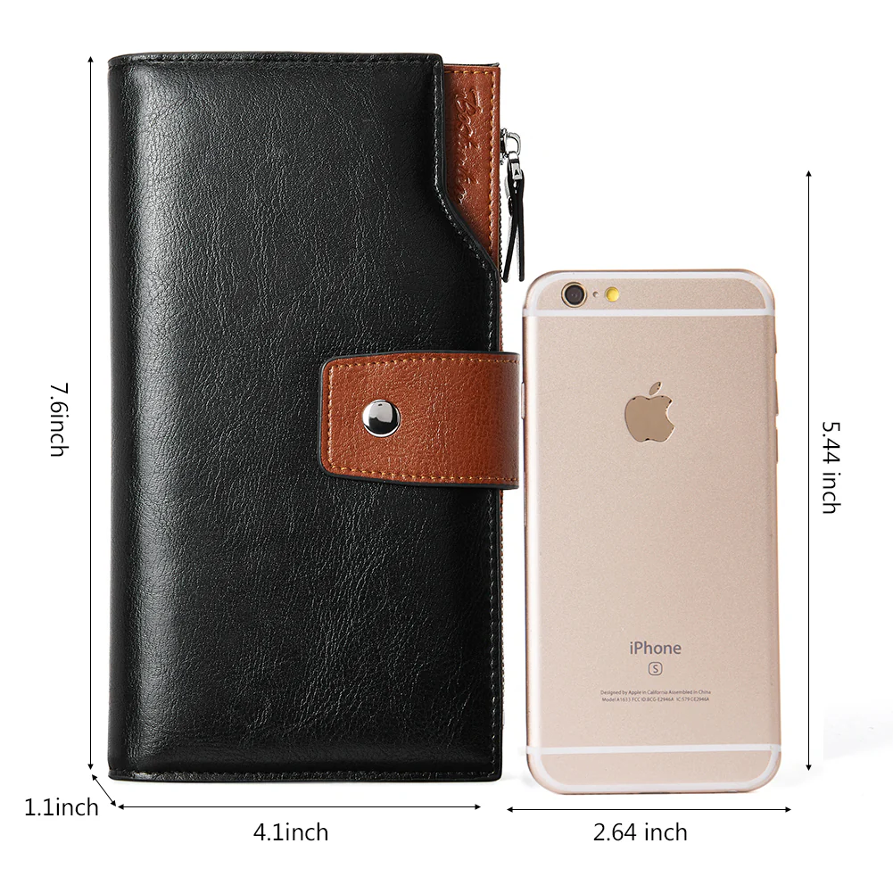 Lnna Genuine Leather RFID Wallets With Checkbooks - Cash Clutch - Image 18