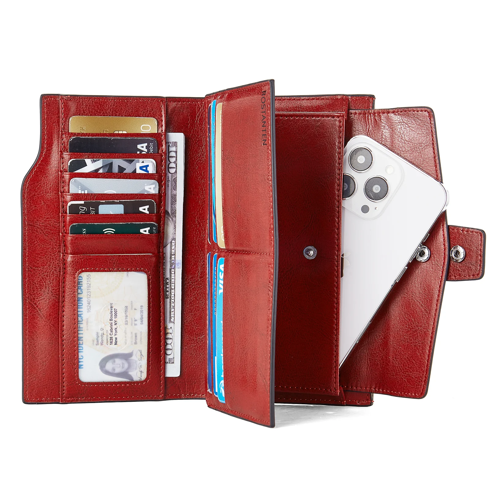 Lnna Genuine Leather RFID Wallets With Checkbooks - Cash Clutch - Image 24