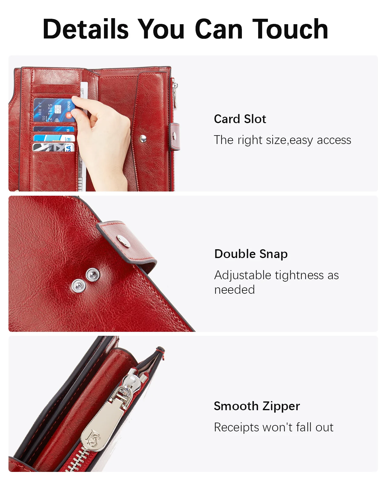 Lnna Genuine Leather RFID Wallets With Checkbooks - Cash Clutch - Image 26