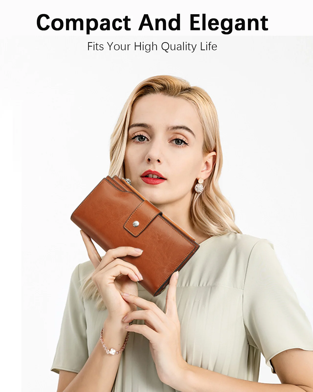Lnna Genuine Leather RFID Wallets With Checkbooks - Cash Clutch - Image 5