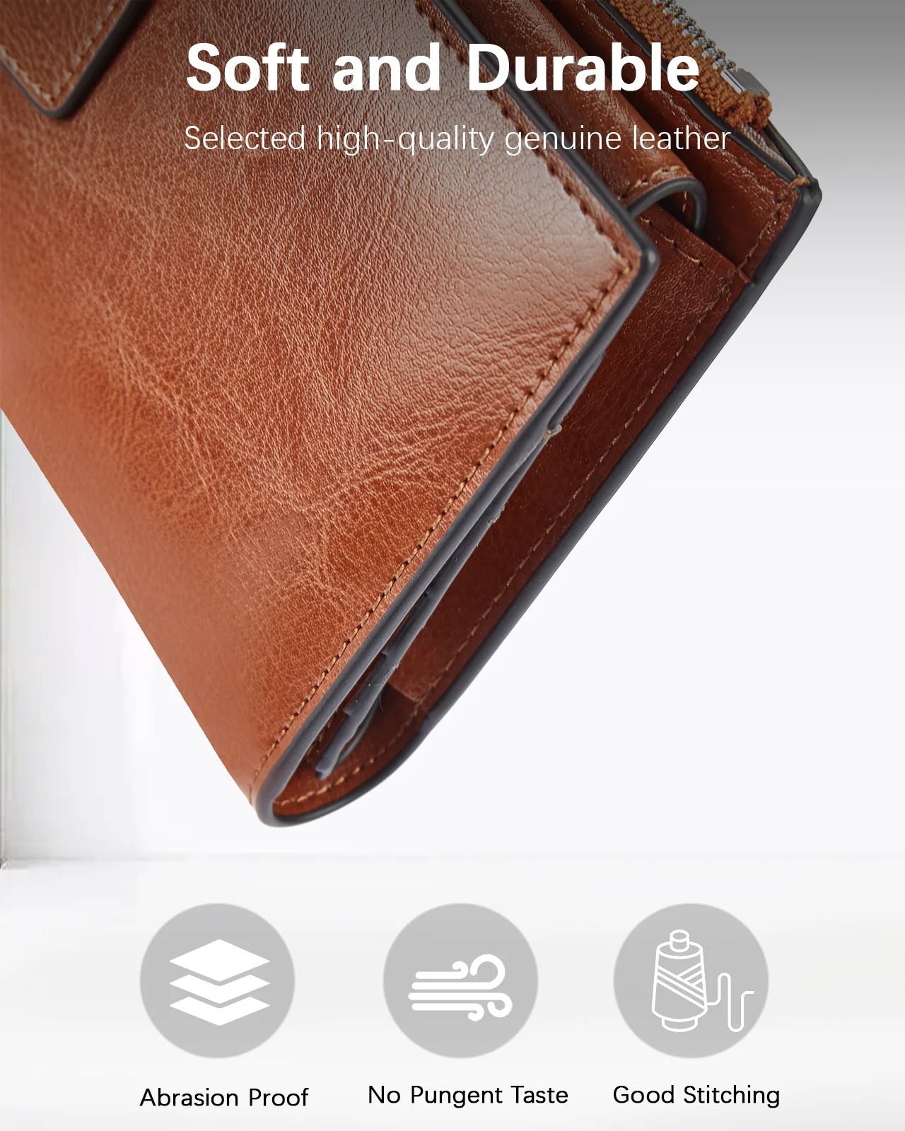 Lnna Genuine Leather RFID Wallets With Checkbooks - Cash Clutch - Image 6