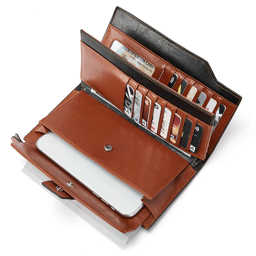 Lnna Genuine Leather RFID Wallets With Checkbooks - Cash Clutch - Image 9