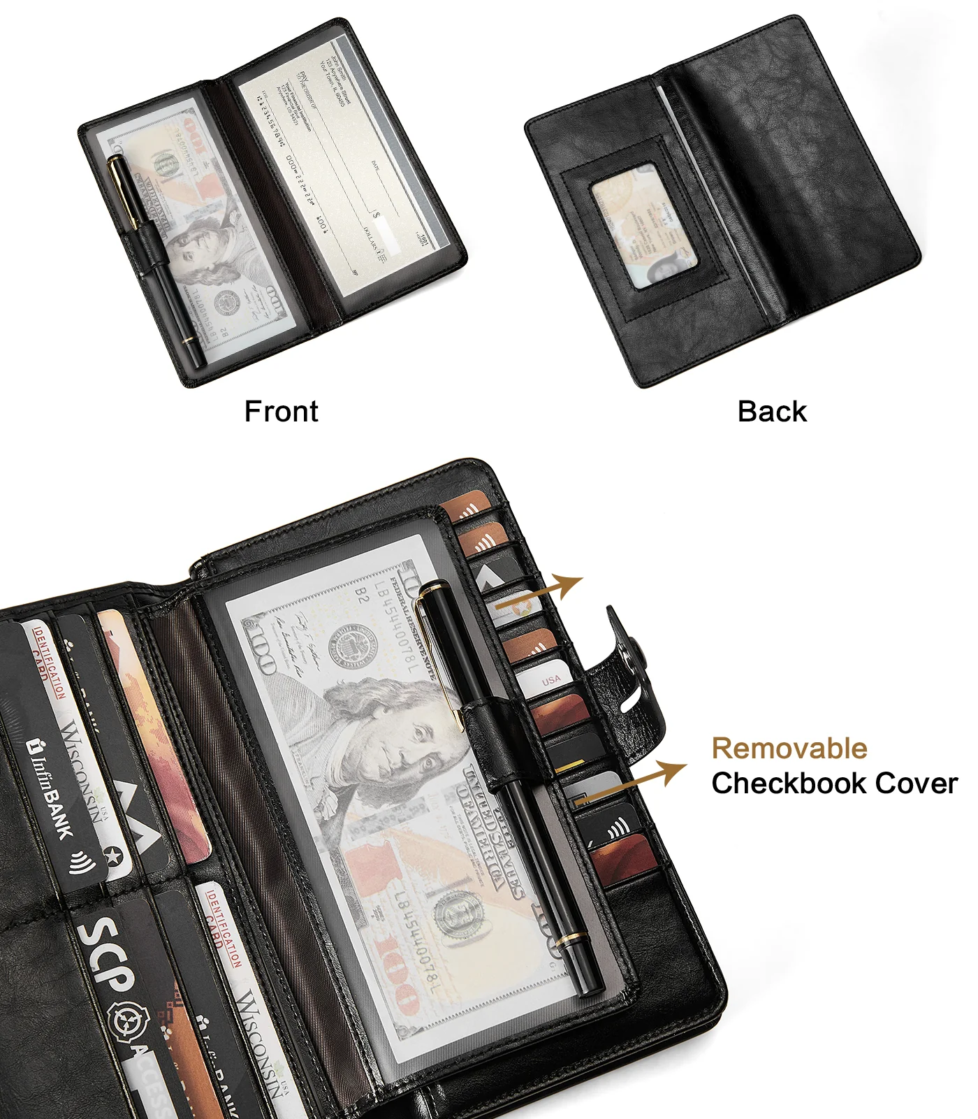 Lnna Checkbook RFID Wallet Cash Clutch Purses —— Superstar - Image 10