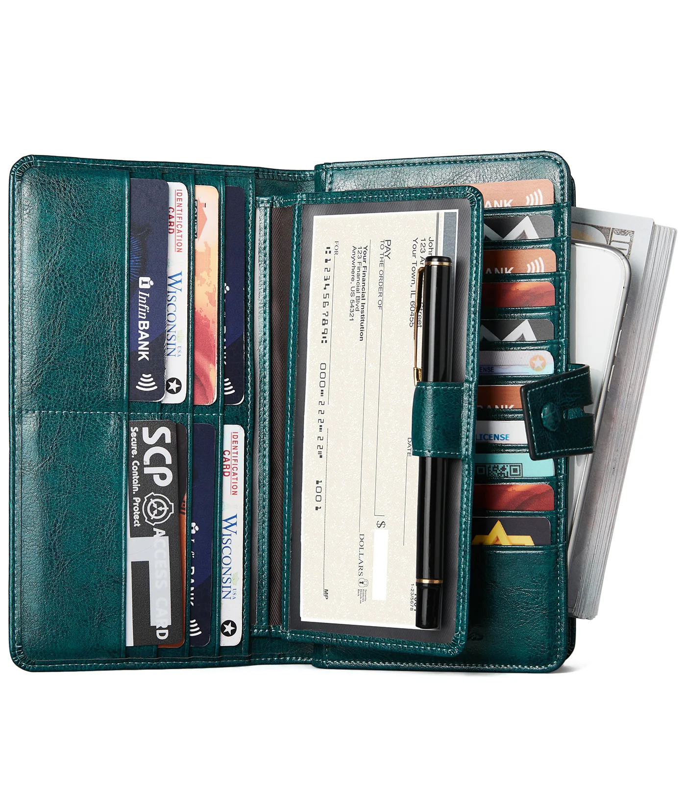 Lnna Checkbook RFID Wallet Cash Clutch Purses —— Superstar - Image 17