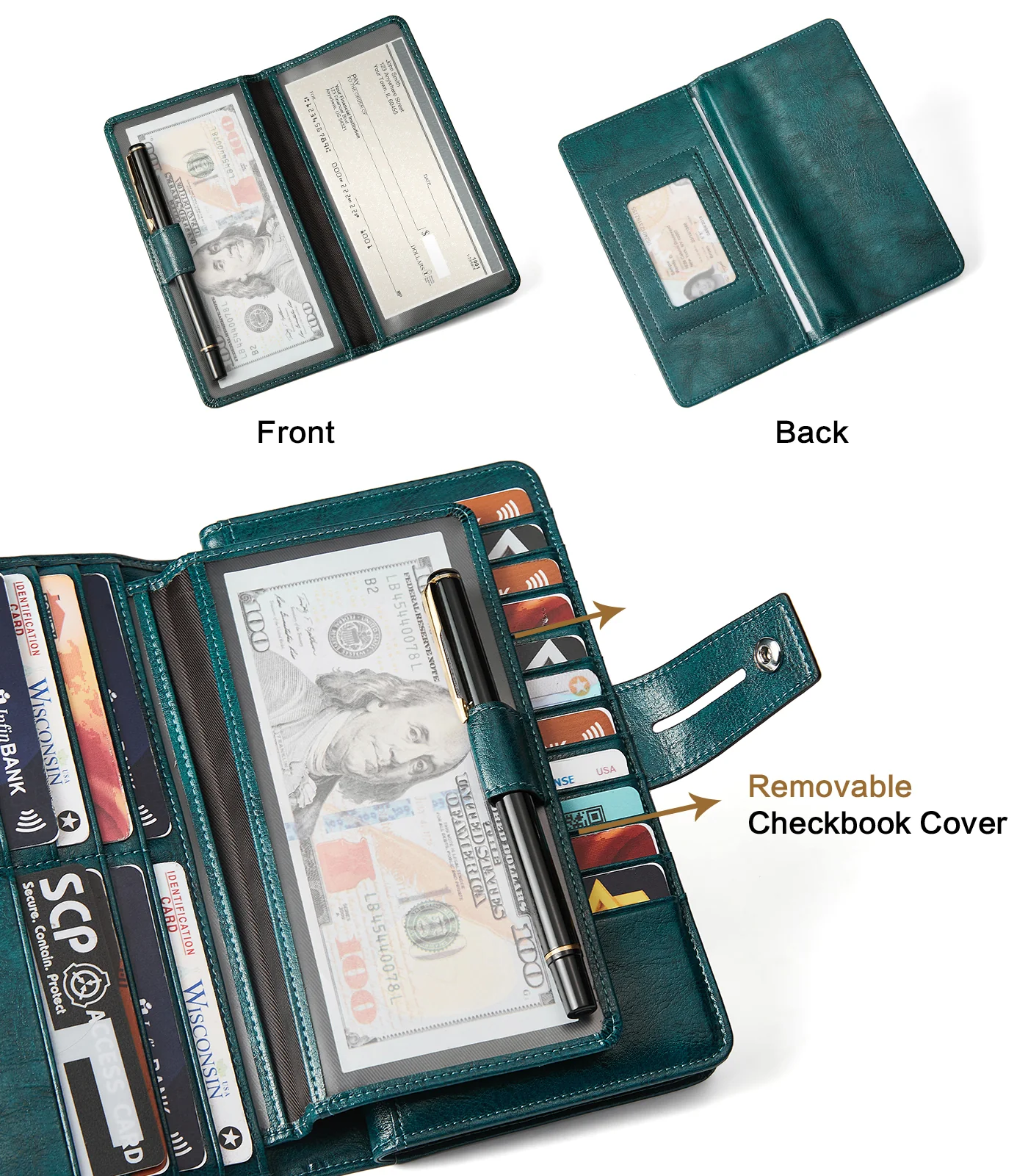 Lnna Checkbook RFID Wallet Cash Clutch Purses —— Superstar - Image 18
